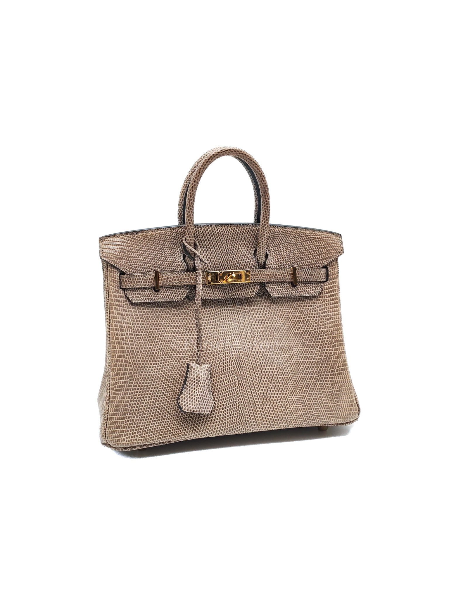 Birkin 25 Lizard Gris Tourterelle Gold Hardware Stamp P (2012) | Purse Maison Luxury Bags Shop