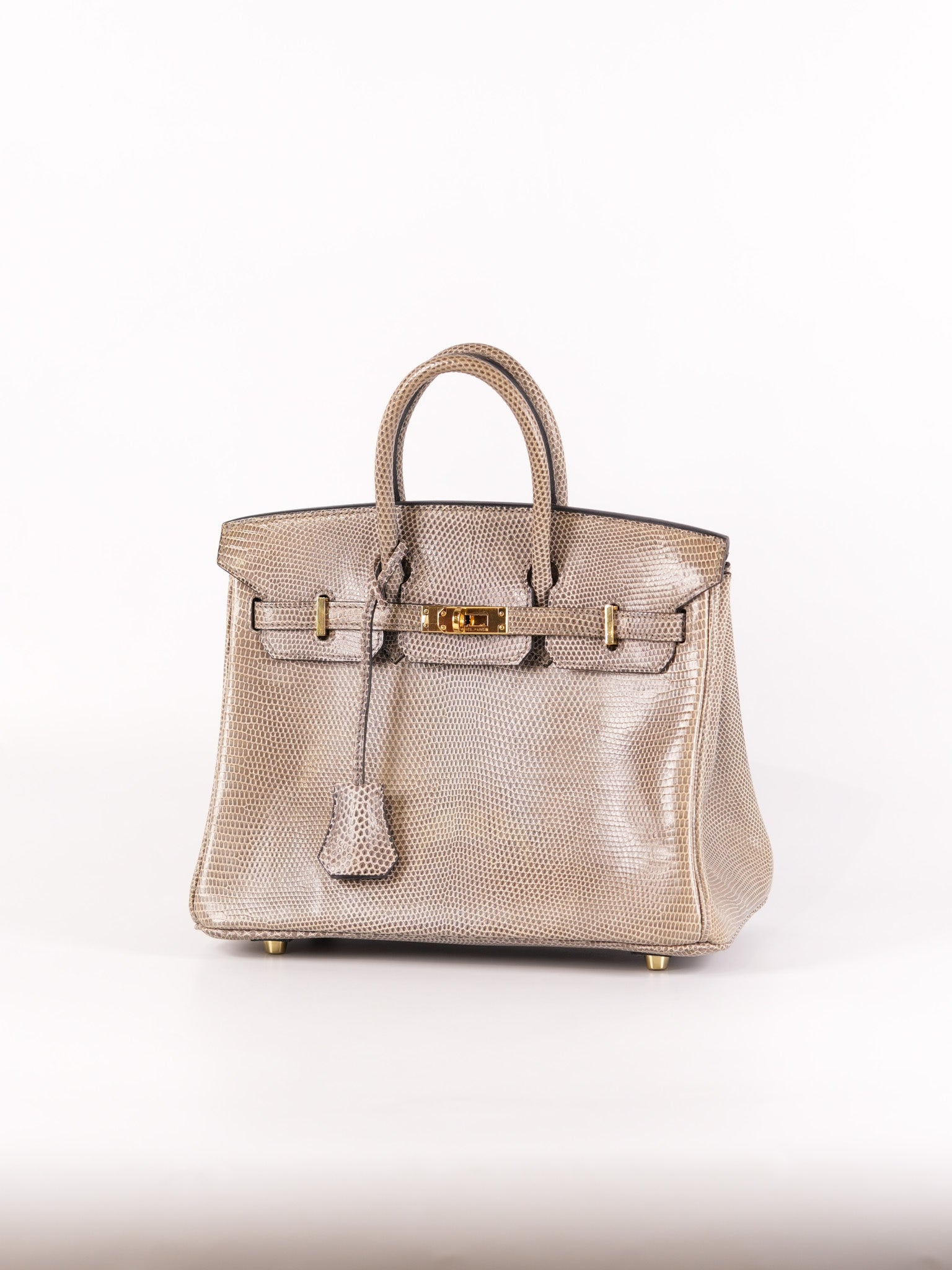 Birkin 25 Lizard Gris Tourterelle Gold hardware Stamp P (2012) | Purse Maison Luxury Bags Shop