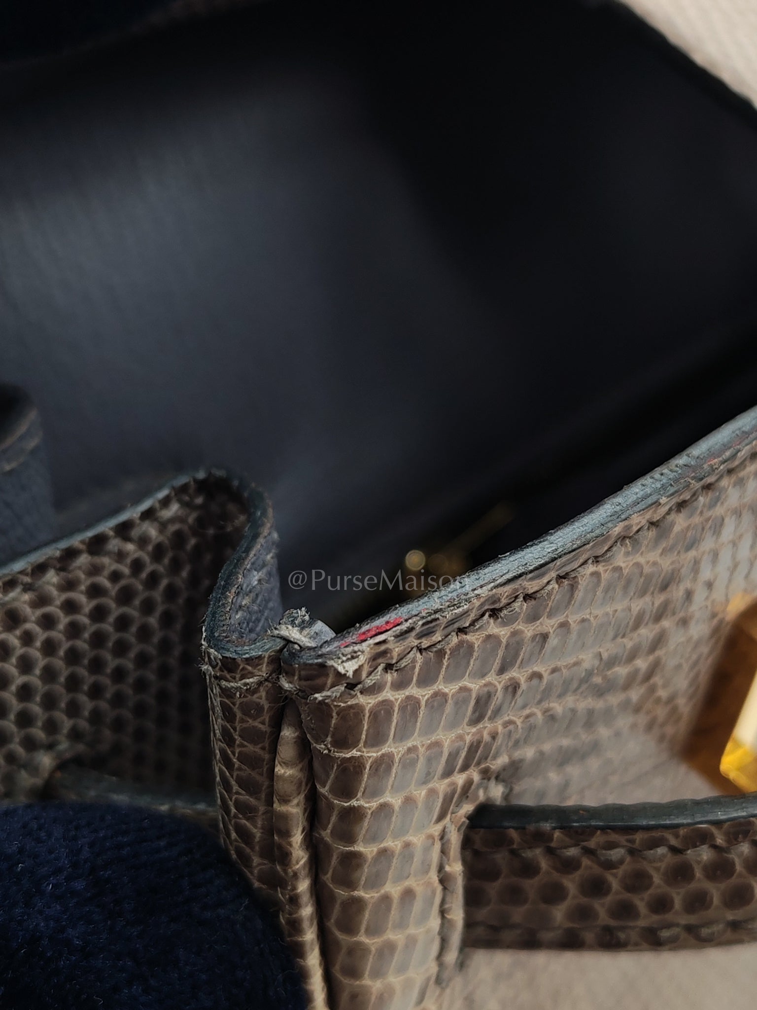 Birkin 25 Lizard Gris Tourterelle Gold Hardware Stamp P (2012) | Purse Maison Luxury Bags Shop