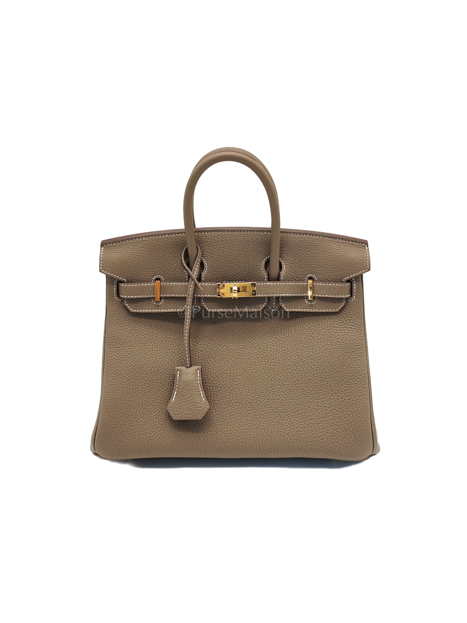 Birkin 25 Retourne in Etoupe Togo Leather and Gold Hardware Stamp W (2024)