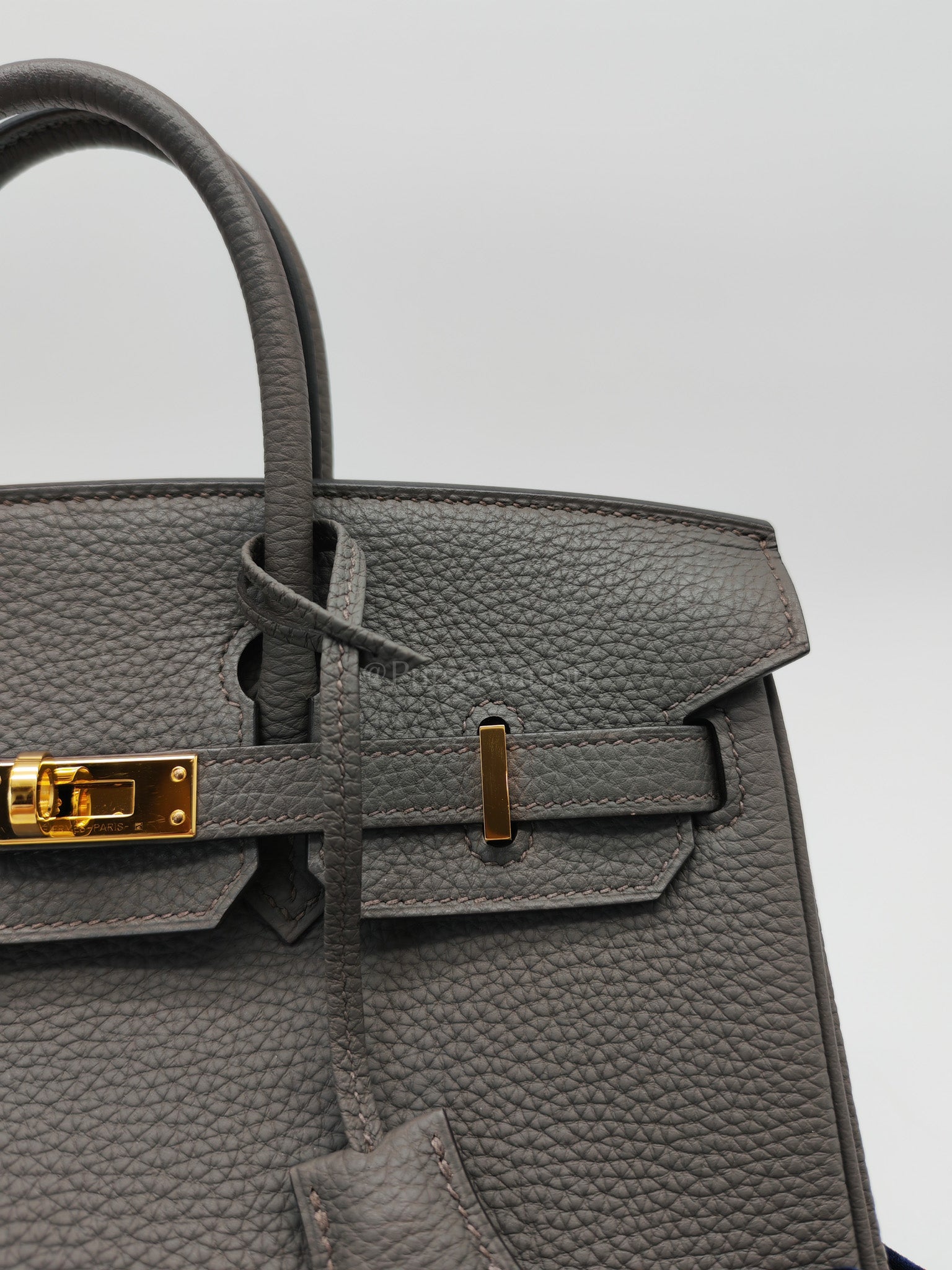 Birkin 25 Retourne Gris Etain in Togo Leather and Gold Hardware Stamp Y (2020) | Purse Maison Luxury Bags Shop