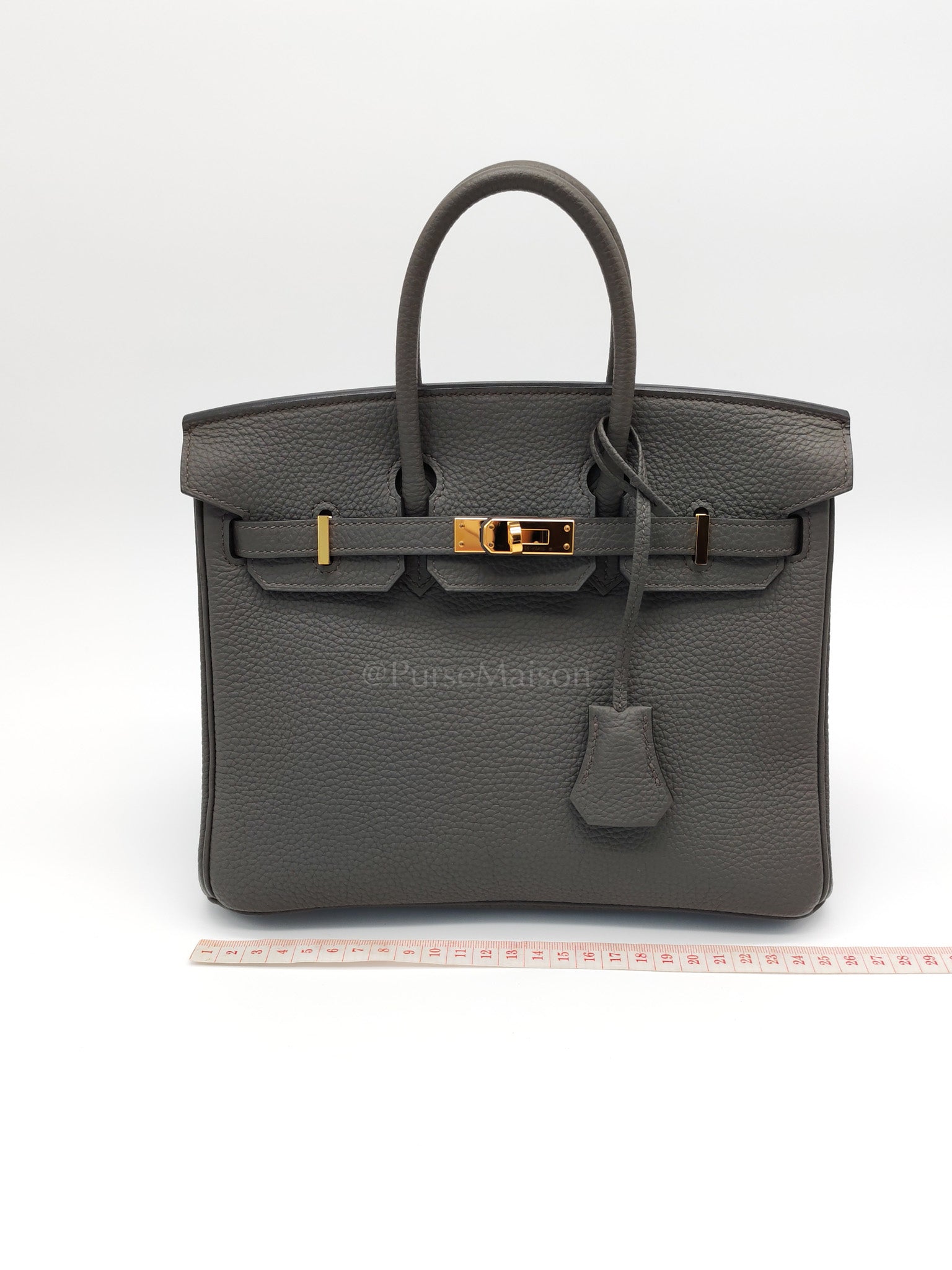 Birkin 25 Retourne Gris Etain in Togo Leather and Gold Hardware Stamp Y (2020) | Purse Maison Luxury Bags Shop