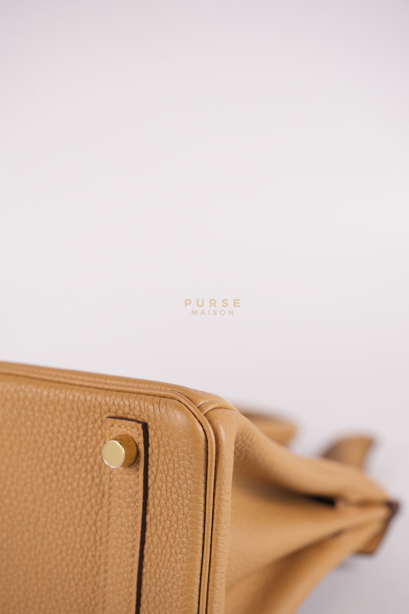 Birkin 25 Retourne in Biscuit Togo Leather and Gold Hardware Stamp U (2022) | Purse Maison Luxury Bags Shop