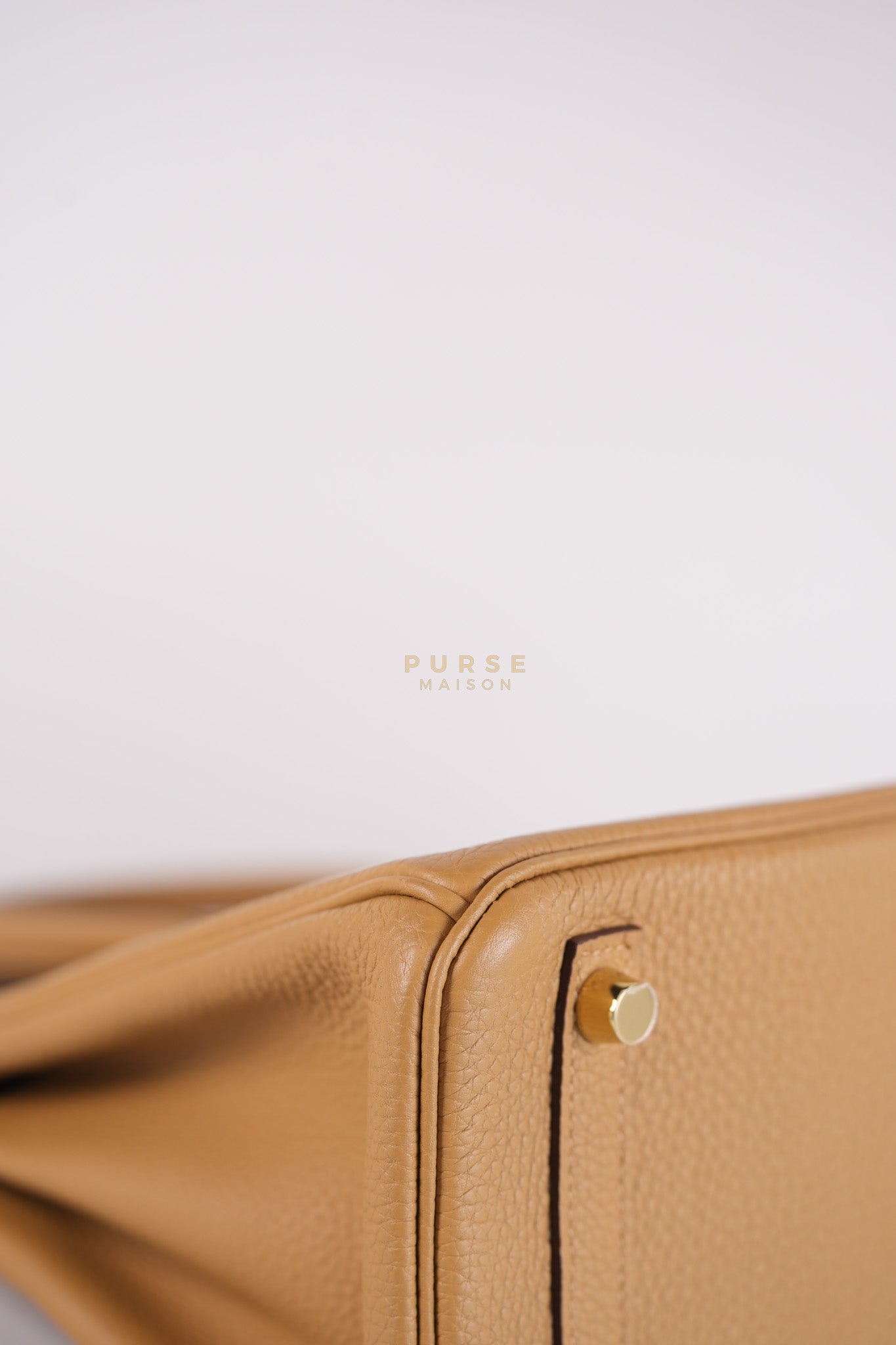 Birkin 25 Retourne in Biscuit Togo Leather and Gold Hardware Stamp U (2022) | Purse Maison Luxury Bags Shop