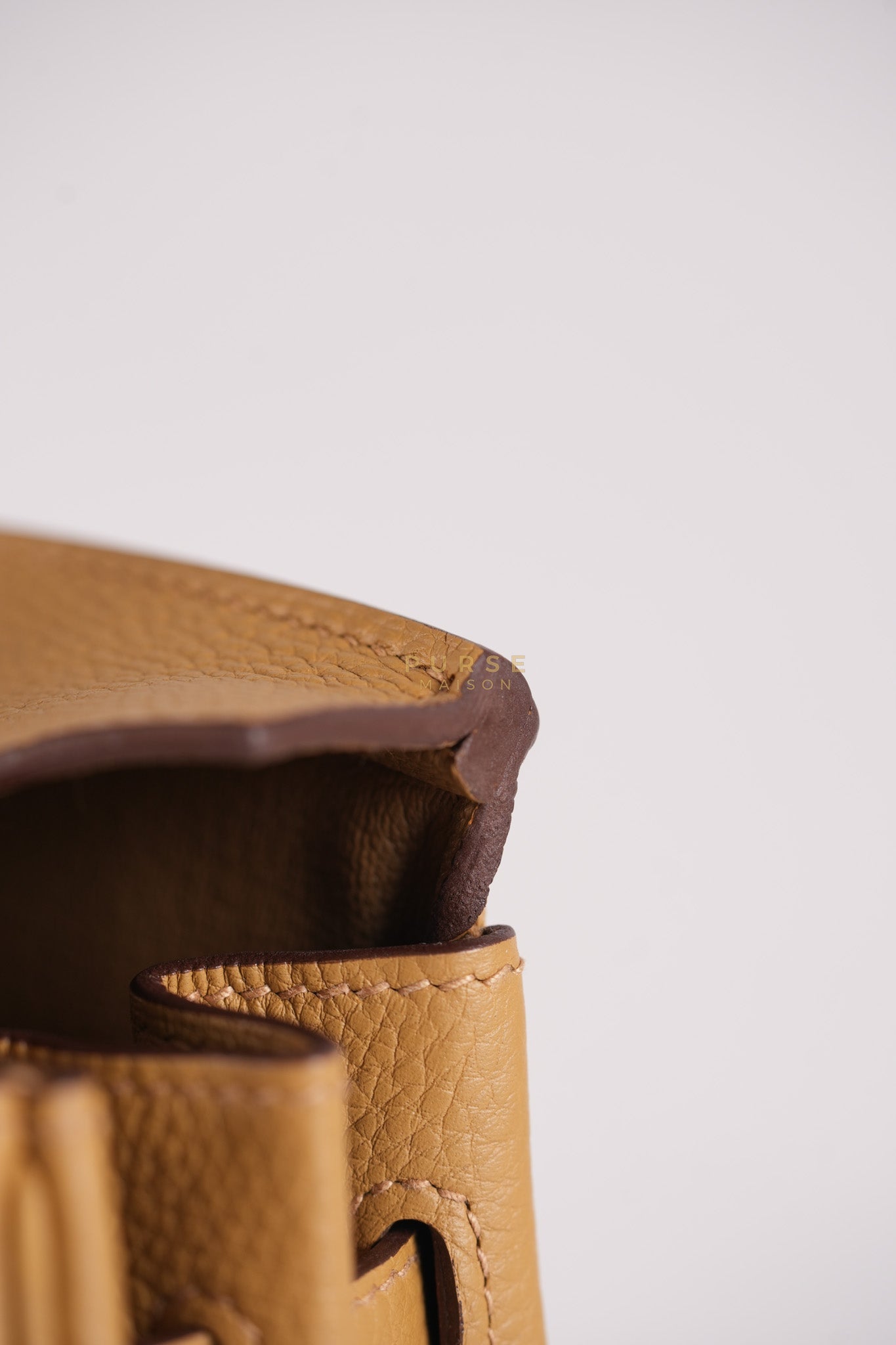 Birkin 25 Retourne in Biscuit Togo Leather and Gold Hardware Stamp U (2022) | Purse Maison Luxury Bags Shop