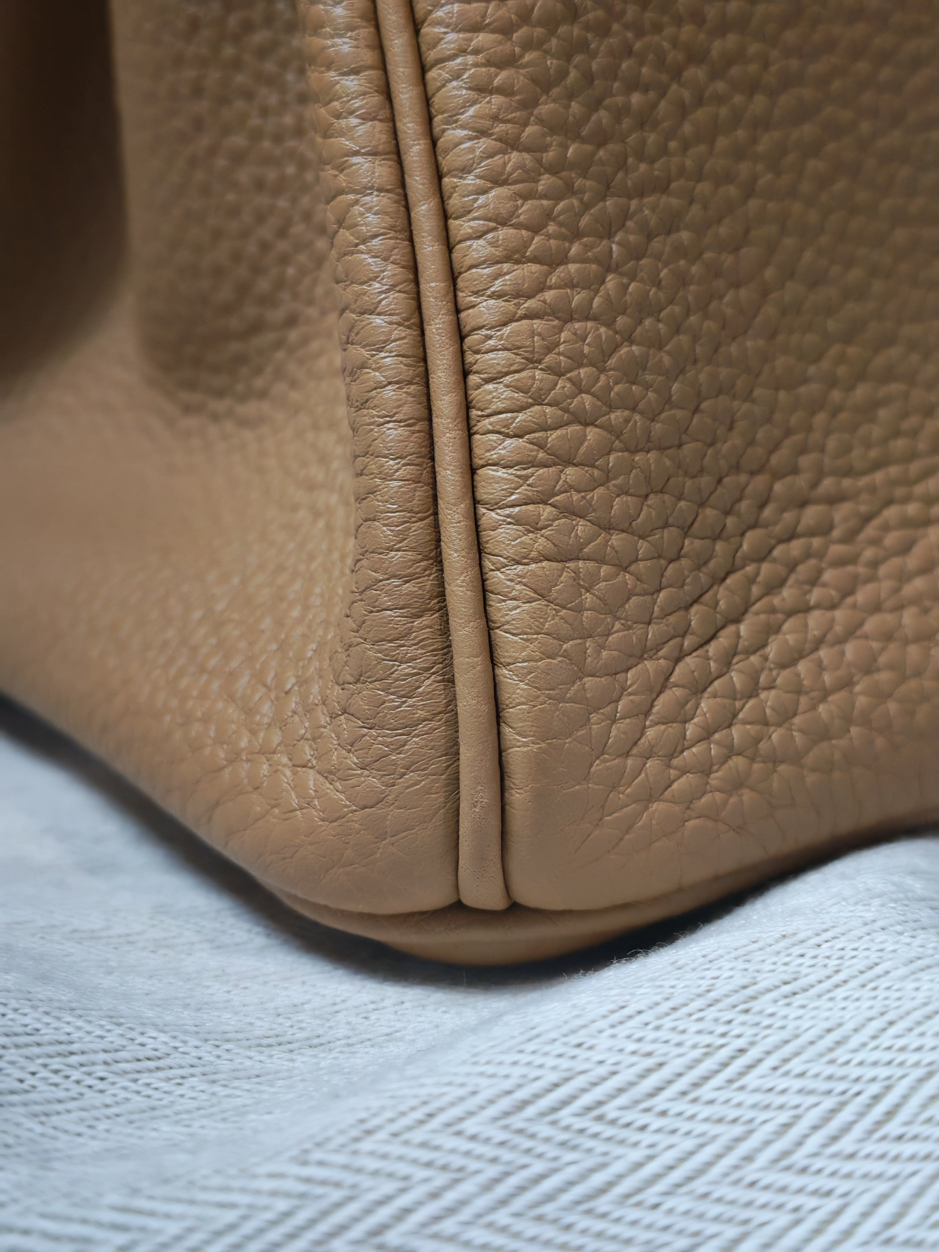 Birkin 25 Retourne in Biscuit Togo Leather and Gold Hardware Stamp U (2022) | Purse Maison Luxury Bags Shop