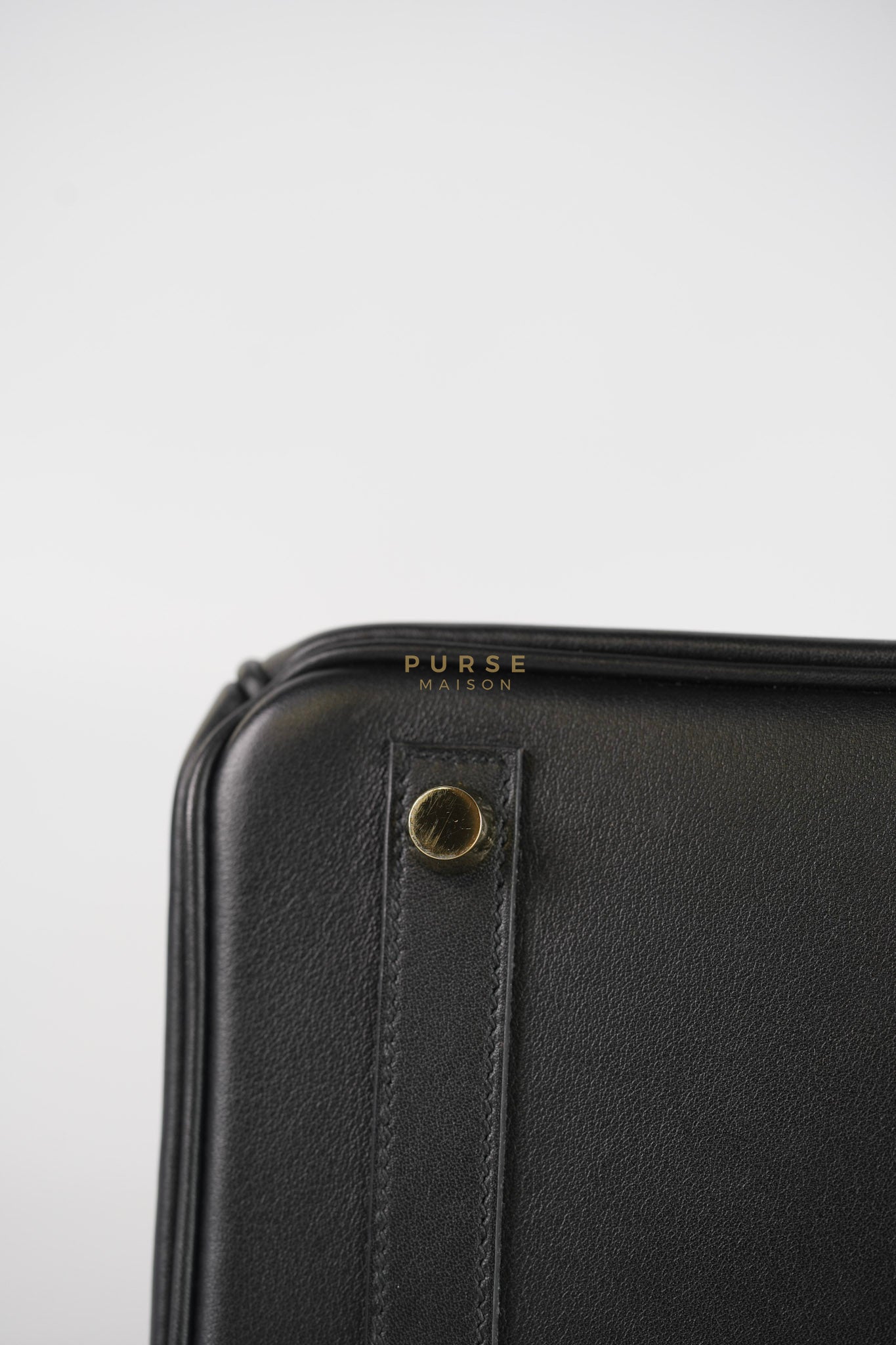 Birkin 25 Retourne in Black Swift Leather and Gold Hardware Stamp A (2017) | Purse Maison Luxury Bags Shop