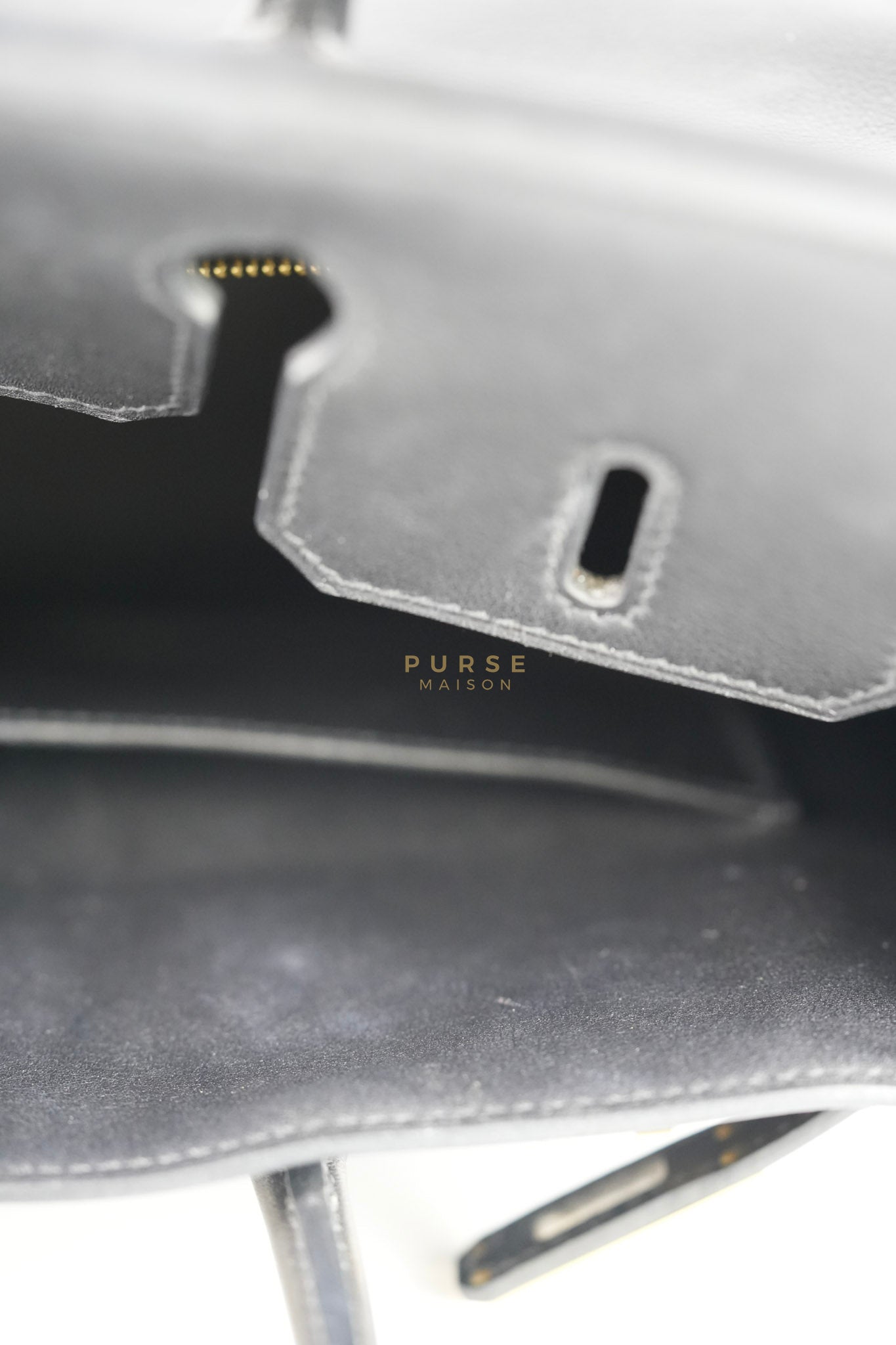 Birkin 25 Retourne in Black Swift Leather and Gold Hardware Stamp A (2017) | Purse Maison Luxury Bags Shop