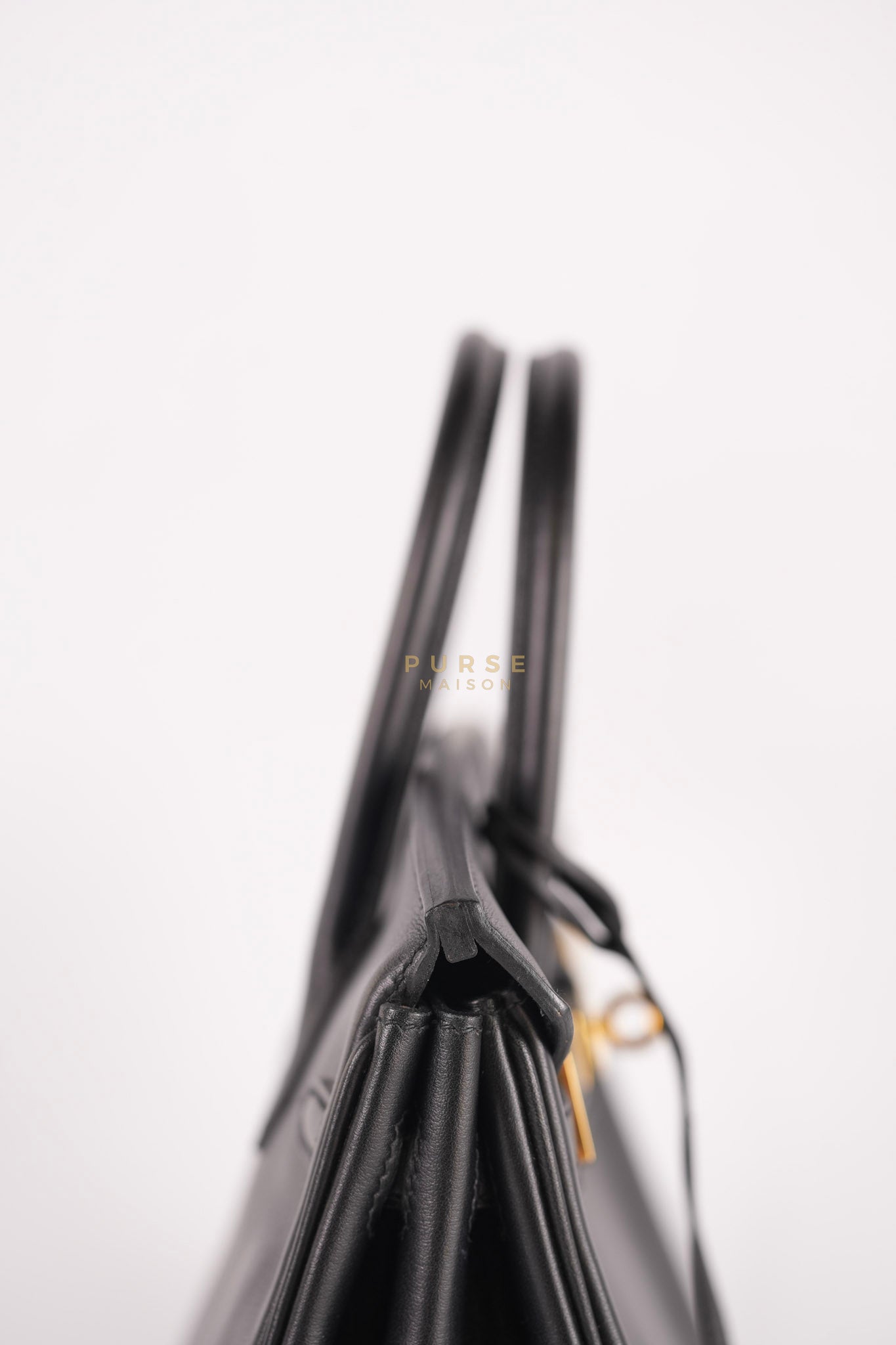 Birkin 25 Retourne in Black Swift Leather and Gold Hardware Stamp A (2017) | Purse Maison Luxury Bags Shop