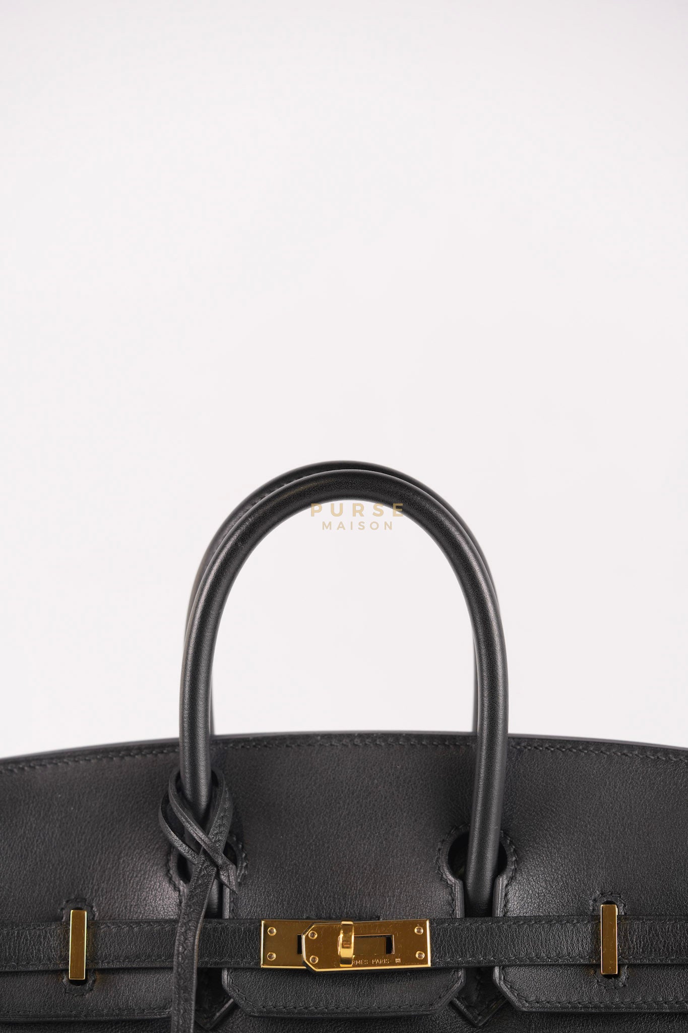 Birkin 25 Retourne in Black Swift Leather and Gold Hardware Stamp A (2017) | Purse Maison Luxury Bags Shop