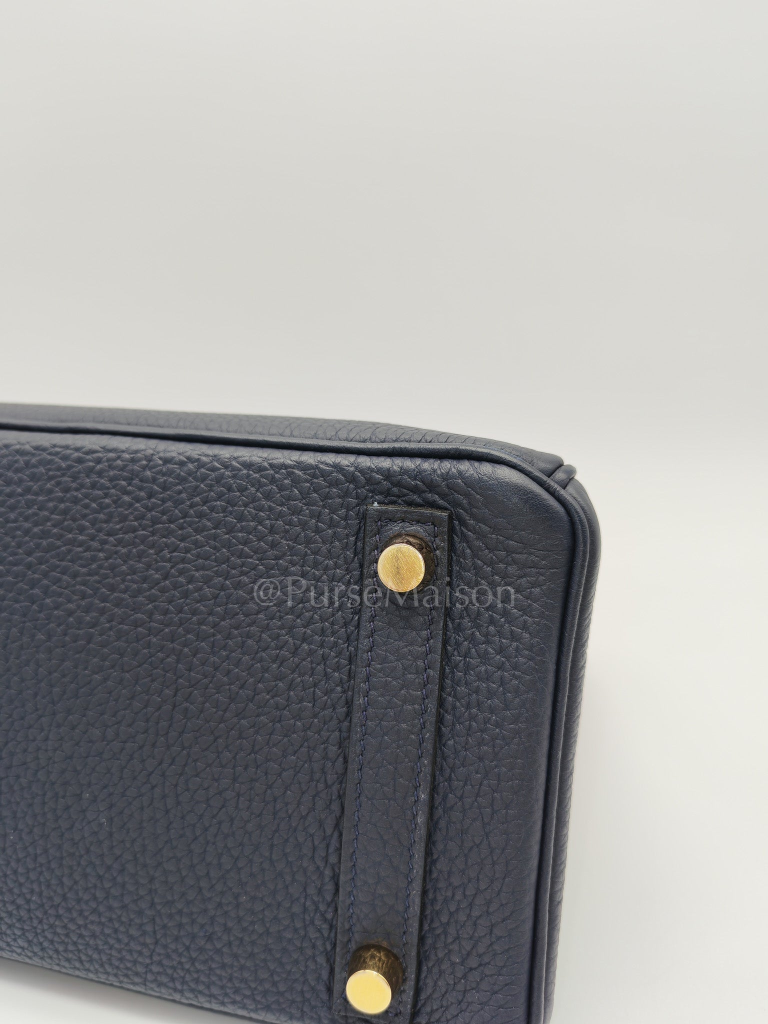 Birkin 25 Retourne in Bleu Nuit Togo Leather & Gold hardware Stamp D (2019) | Purse Maison Luxury Bags Shop