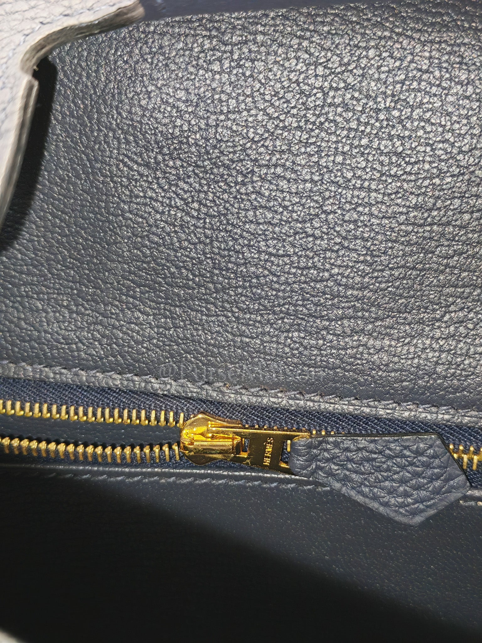 Birkin 25 Retourne in Bleu Nuit Togo Leather & Gold hardware Stamp D (2019) | Purse Maison Luxury Bags Shop