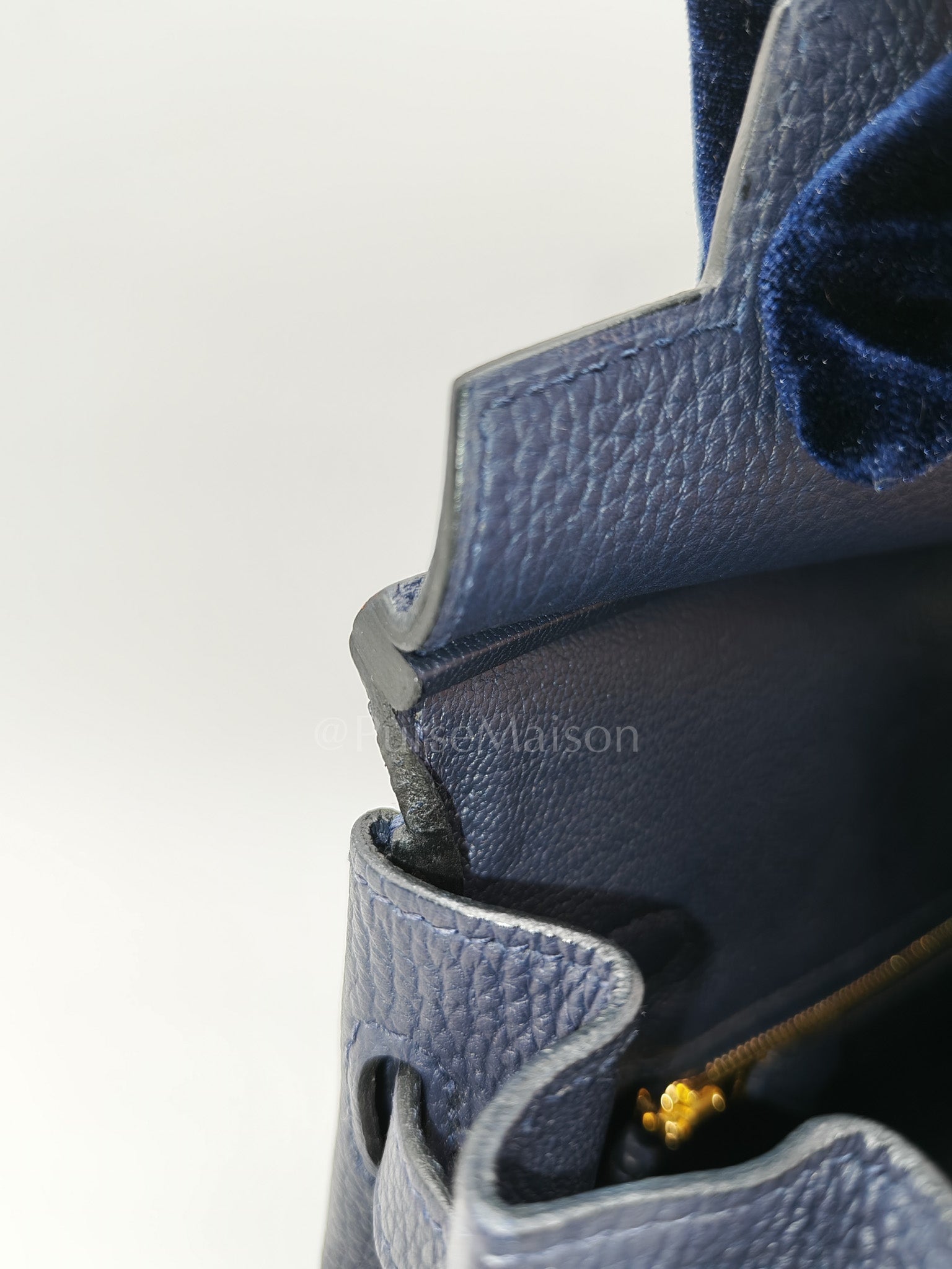 Birkin 25 Retourne in Bleu Nuit Togo Leather & Gold hardware Stamp D (2019) | Purse Maison Luxury Bags Shop