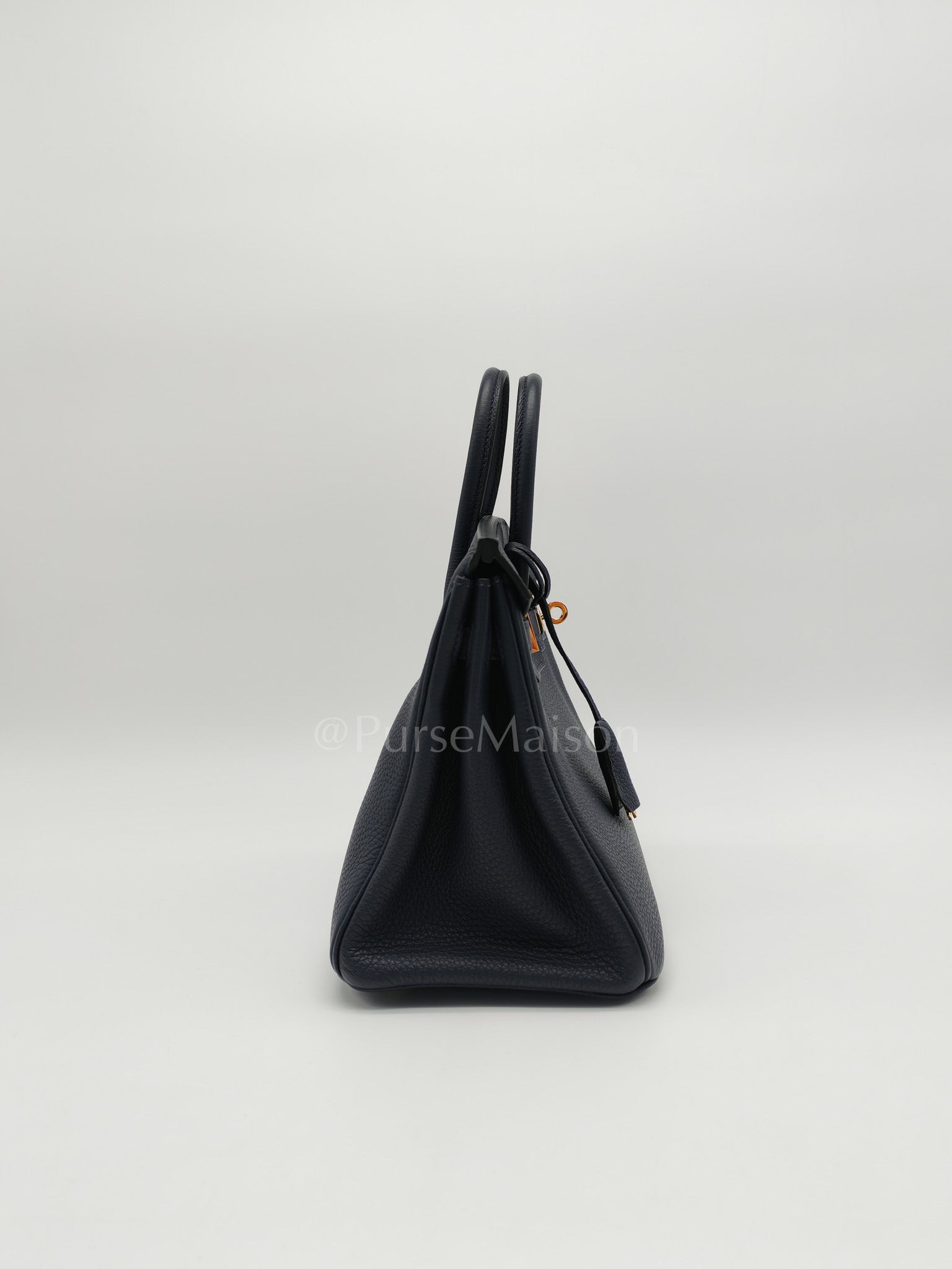 Birkin 25 Retourne in Bleu Nuit Togo Leather & Gold hardware Stamp D (2019) | Purse Maison Luxury Bags Shop