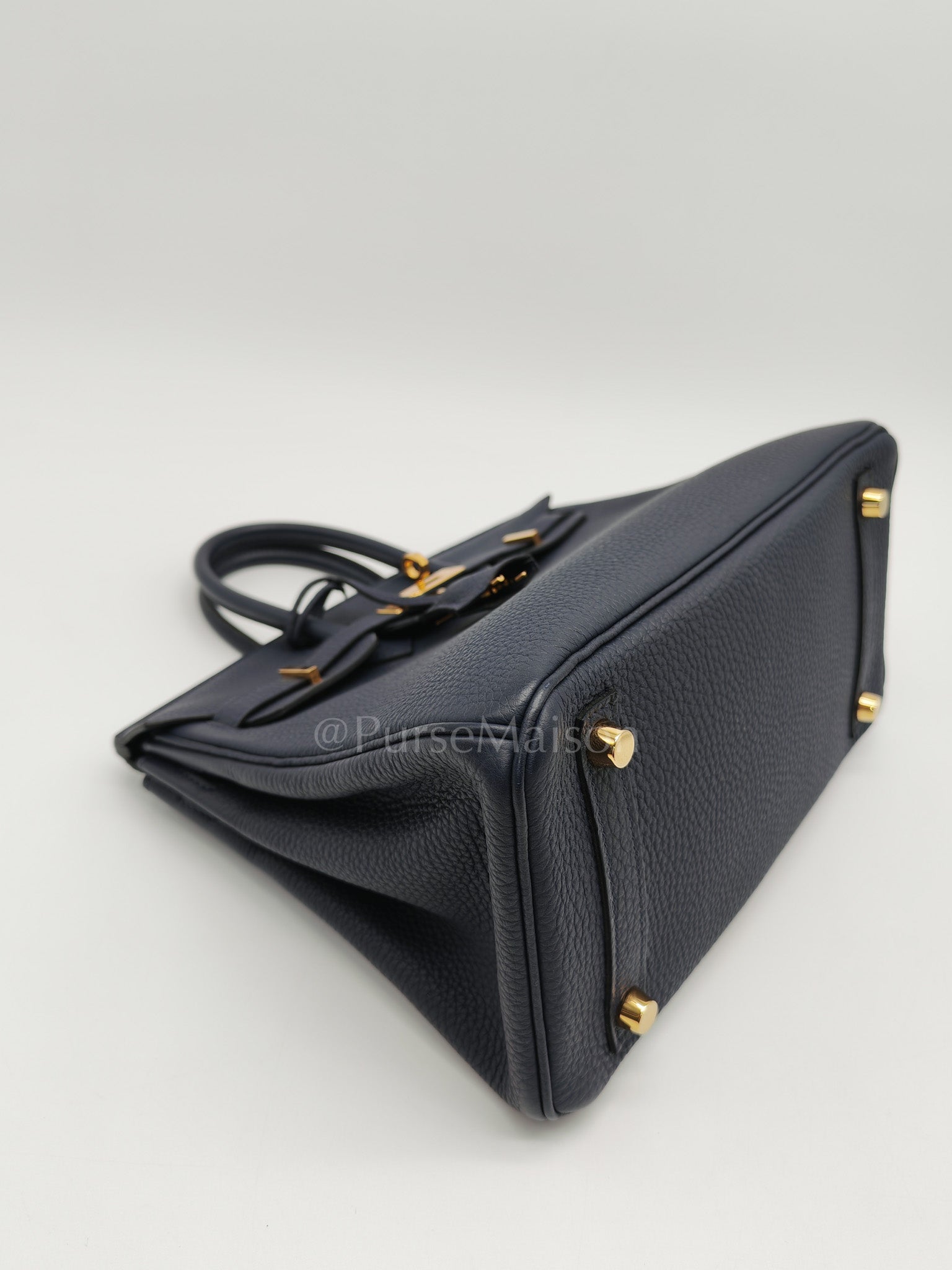 Birkin 25 Retourne in Bleu Nuit Togo Leather & Gold hardware Stamp D (2019) | Purse Maison Luxury Bags Shop