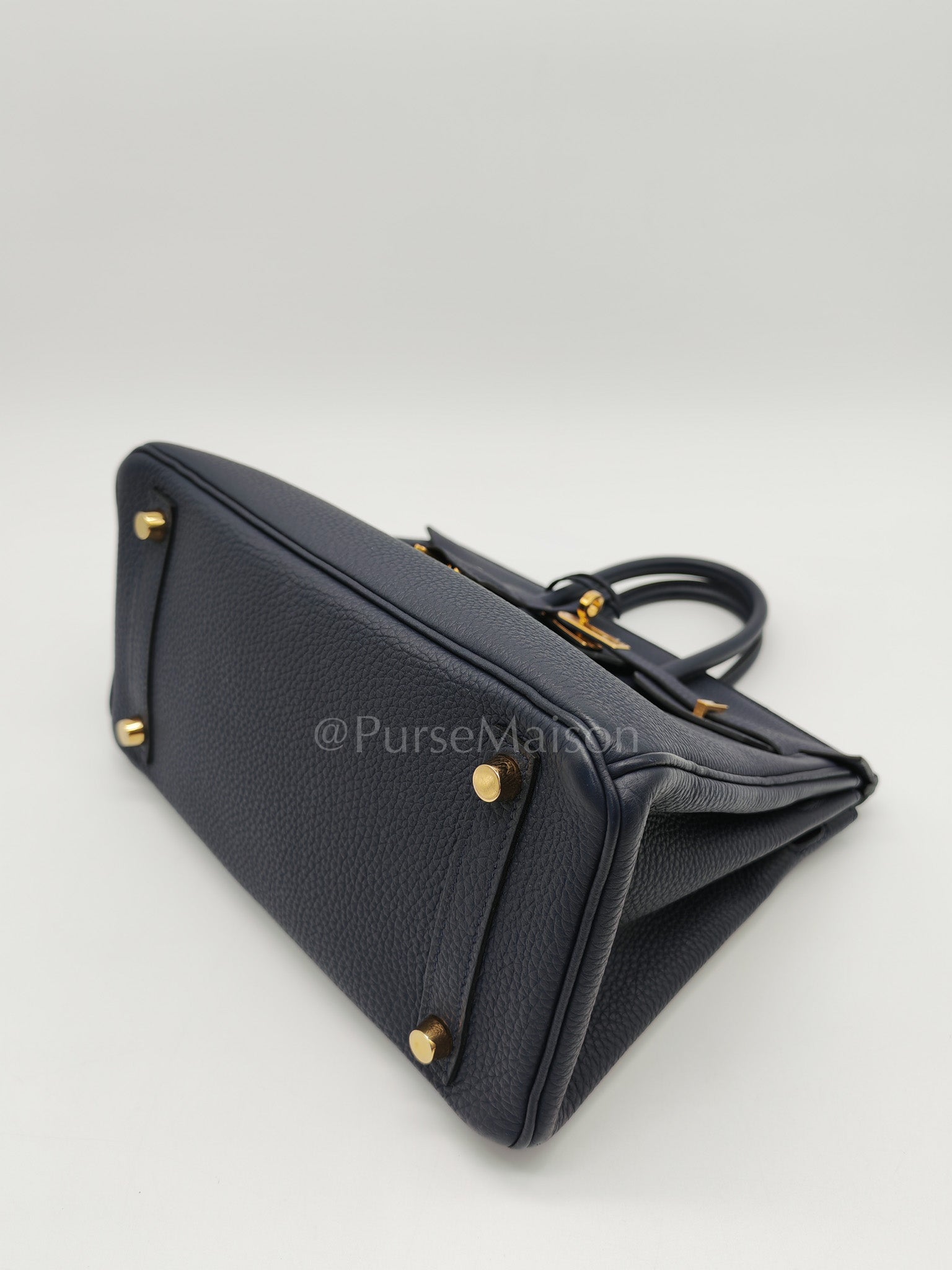 Birkin 25 Retourne in Bleu Nuit Togo Leather & Gold hardware Stamp D (2019) | Purse Maison Luxury Bags Shop