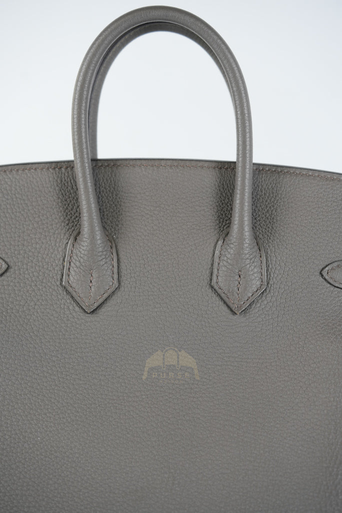 Birkin 25 Retourne in Etain Togo Leather and Gold Hardware Stamp D (2019) | Purse Maison Luxury Bags Shop