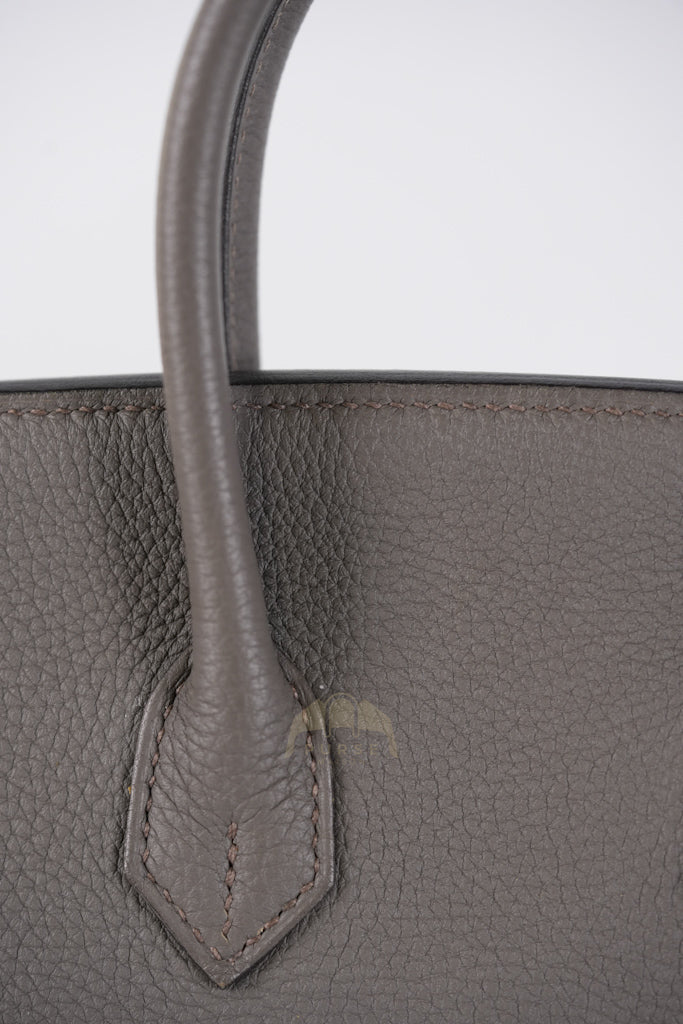 Birkin 25 Retourne in Etain Togo Leather and Gold Hardware Stamp D (2019) | Purse Maison Luxury Bags Shop