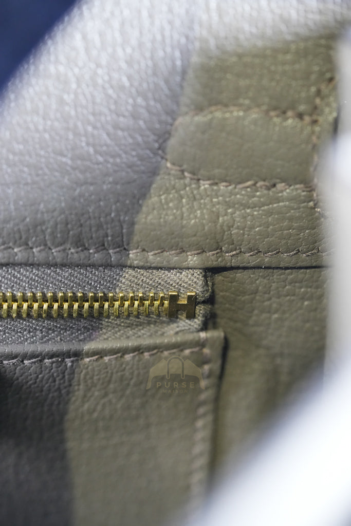 Birkin 25 Retourne in Etain Togo Leather and Gold Hardware Stamp D (2019) | Purse Maison Luxury Bags Shop