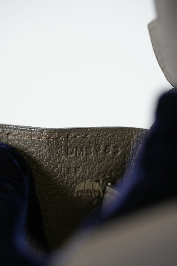 Birkin 25 Retourne in Etain Togo Leather and Gold Hardware Stamp D (2019) | Purse Maison Luxury Bags Shop