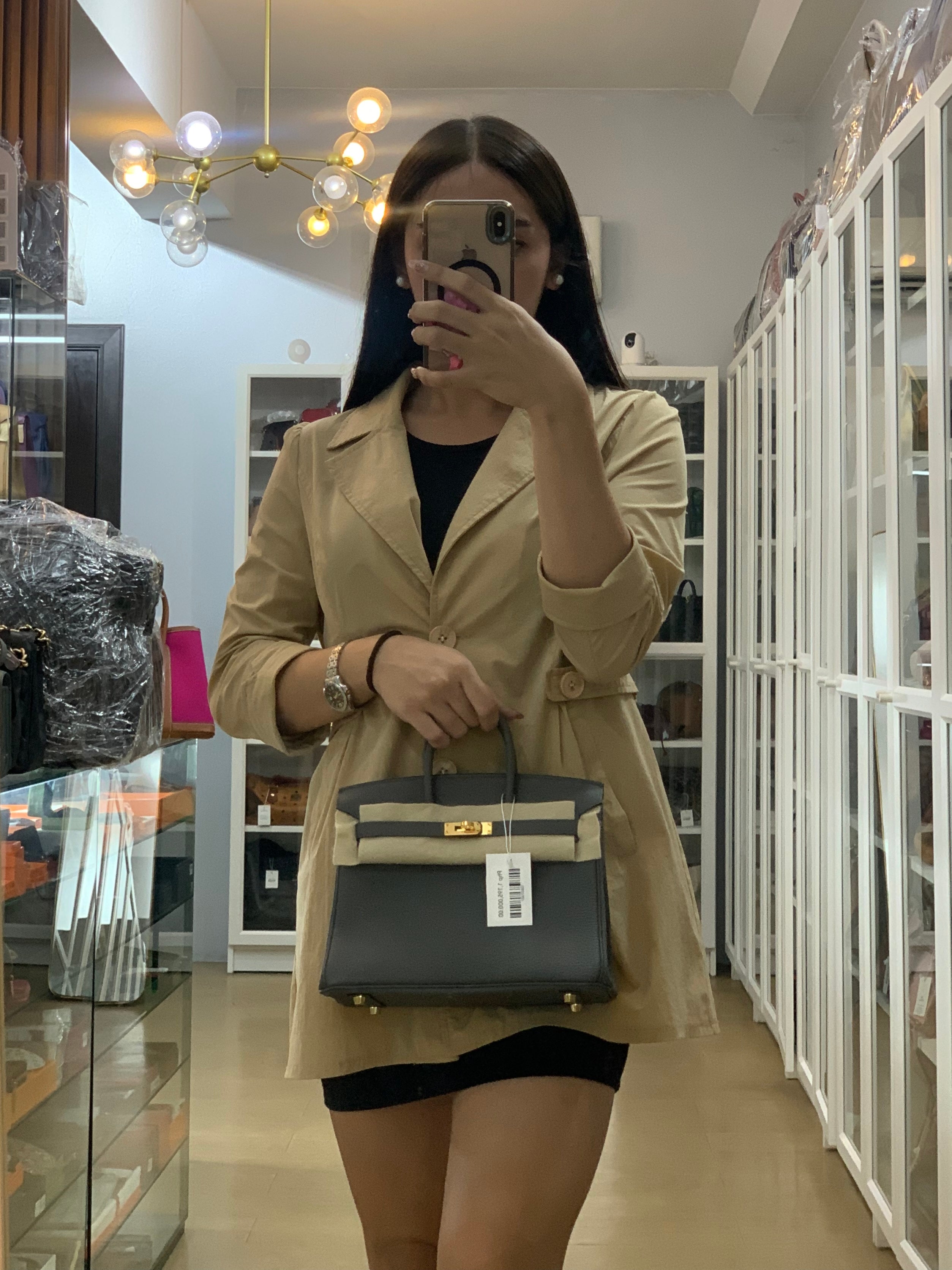 Birkin 25 Etain Veau Togo Leather & Gold Hardware Stamp Y(2020) | Purse Maison Luxury Bags Shop