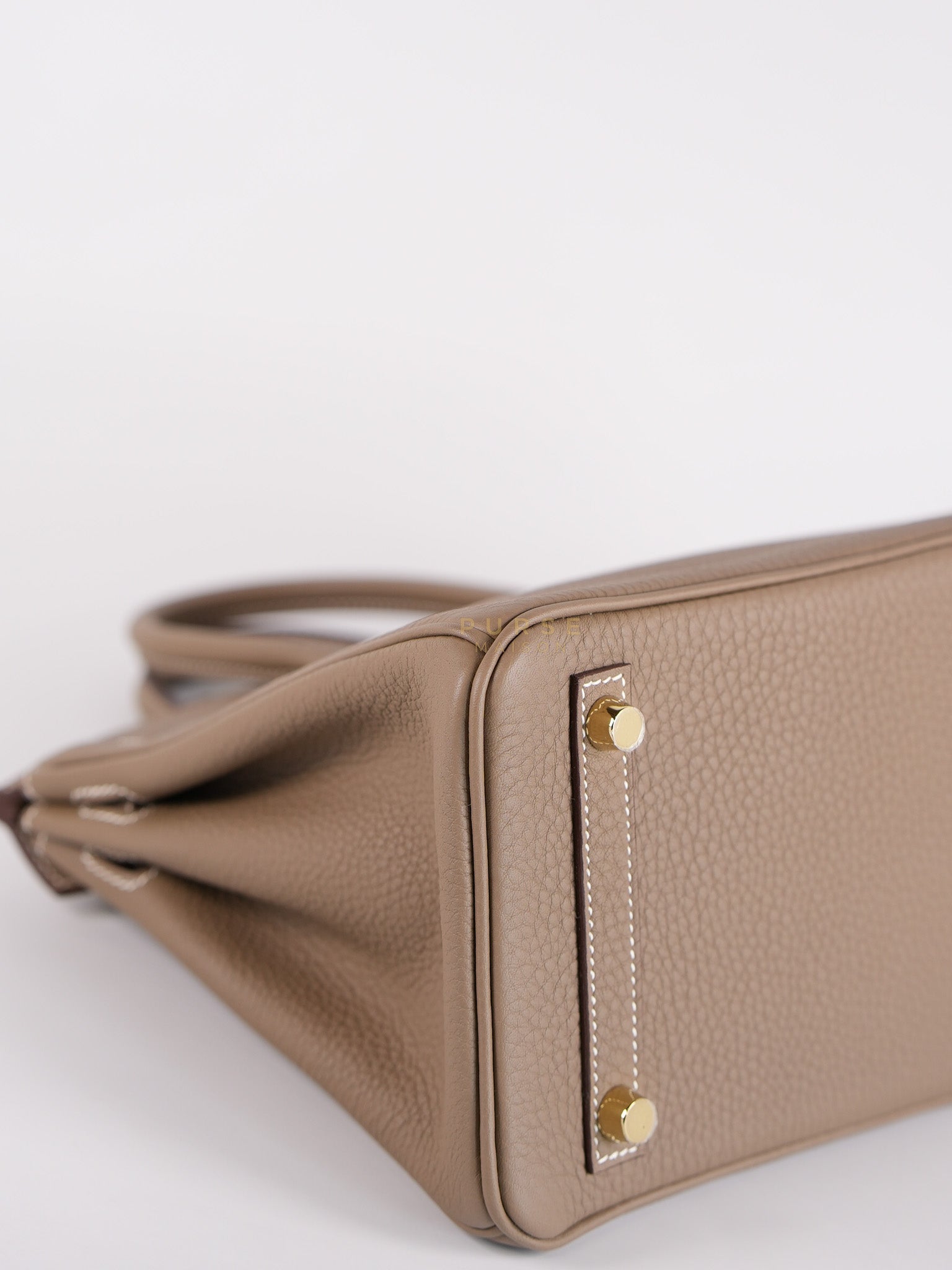 Birkin 25 Retourne in Etoupe Togo Leather and Gold Hardware Stamp W (2024) | Purse Maison Luxury Bags Shop