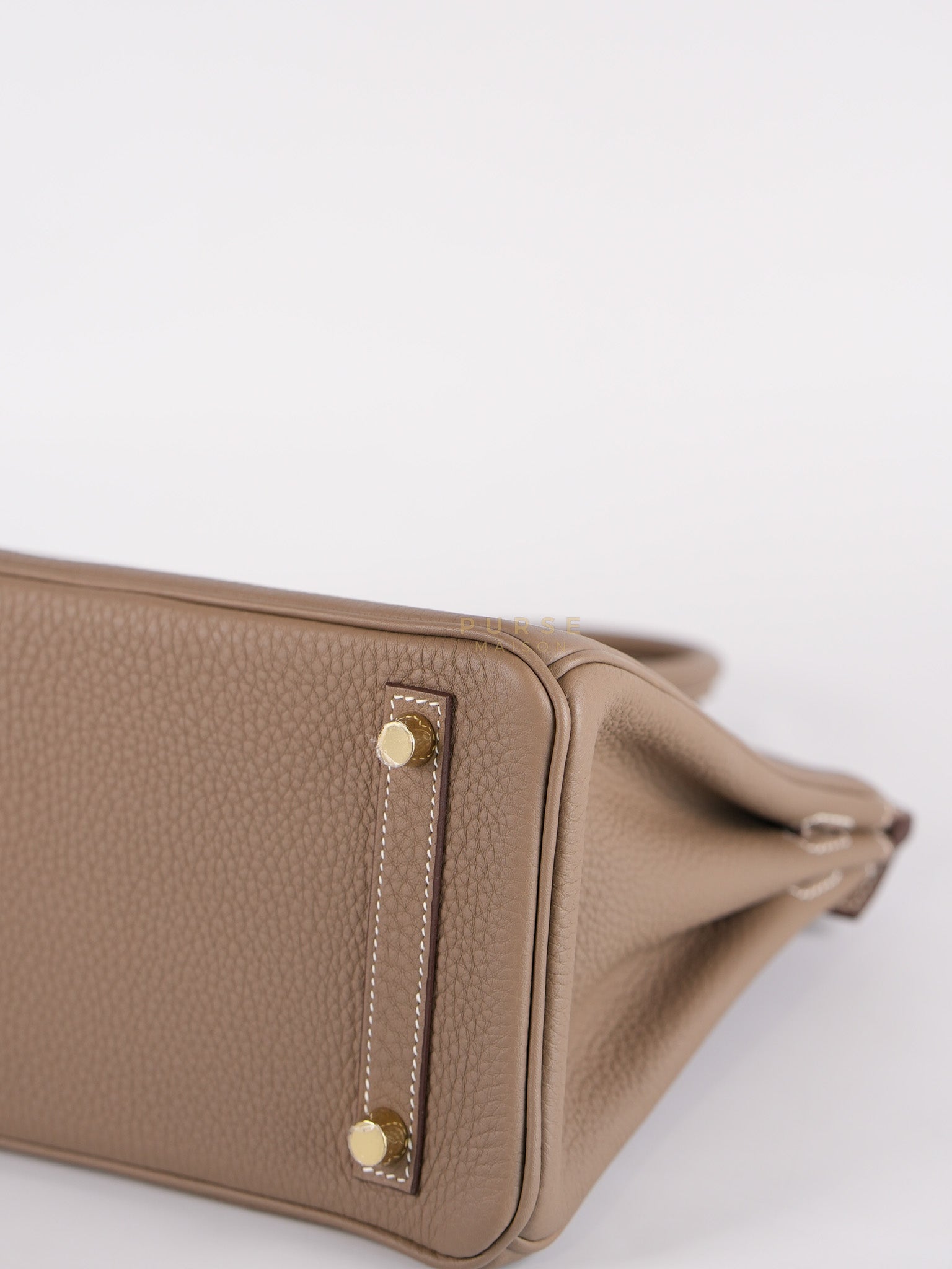 Birkin 25 Retourne in Etoupe Togo Leather and Gold Hardware Stamp W (2024) | Purse Maison Luxury Bags Shop