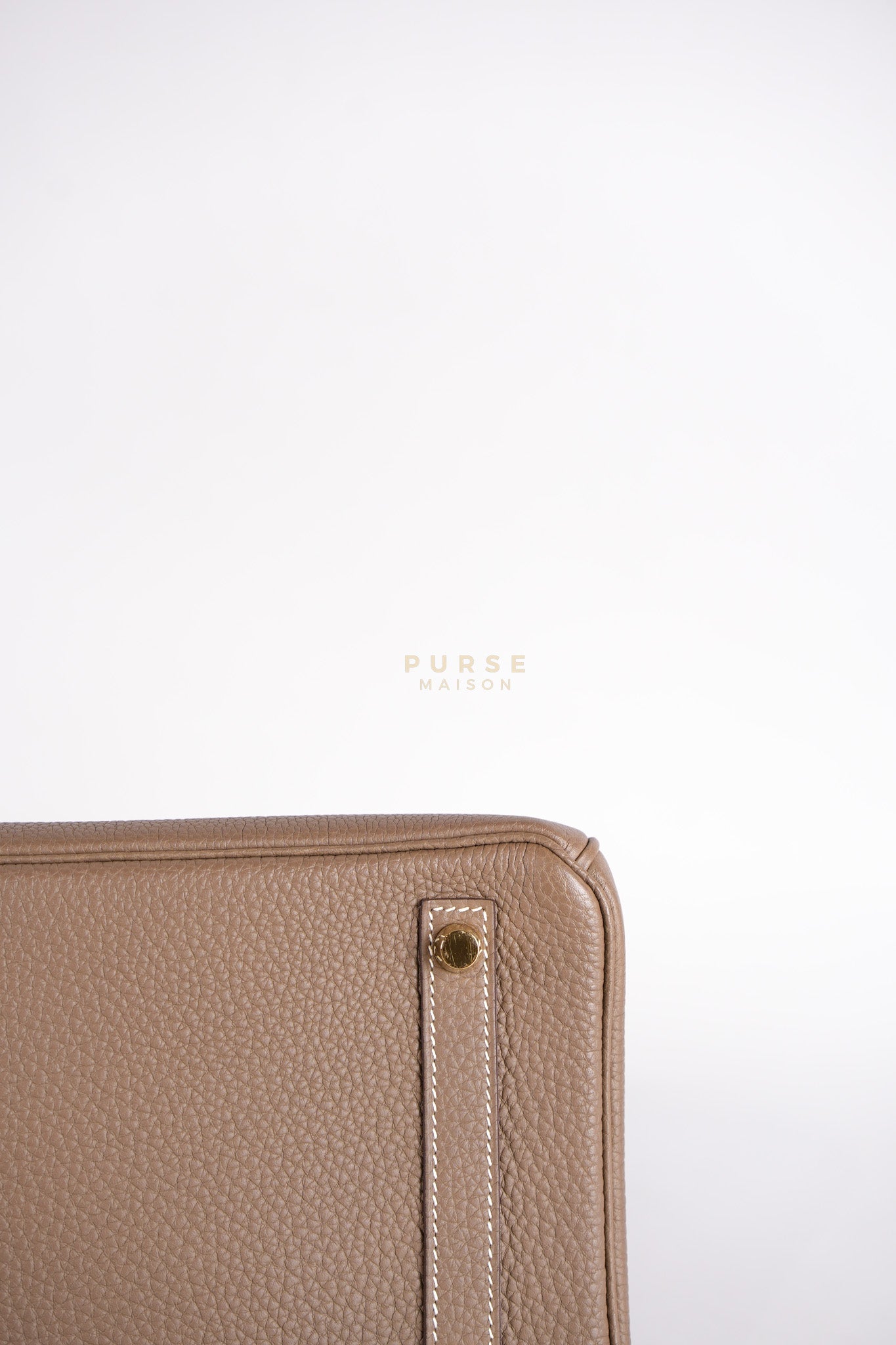 Birkin 25 Retourne in Etoupe Togo Leather and Gold Hardware Stamp W (2024) | Purse Maison Luxury Bags Shop