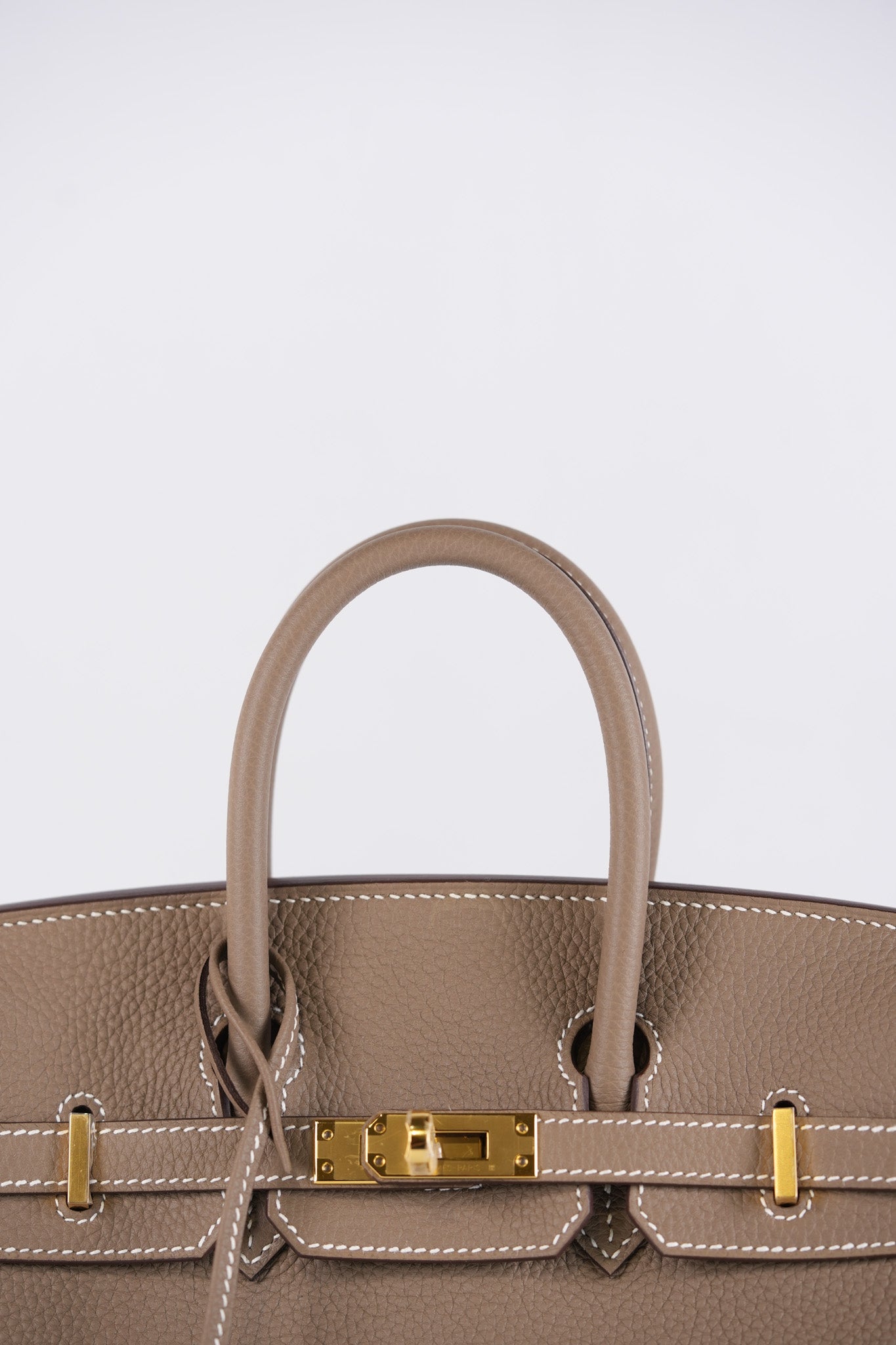 Birkin 25 Retourne in Etoupe Togo Leather and Gold Hardware Stamp W (2024) | Purse Maison Luxury Bags Shop