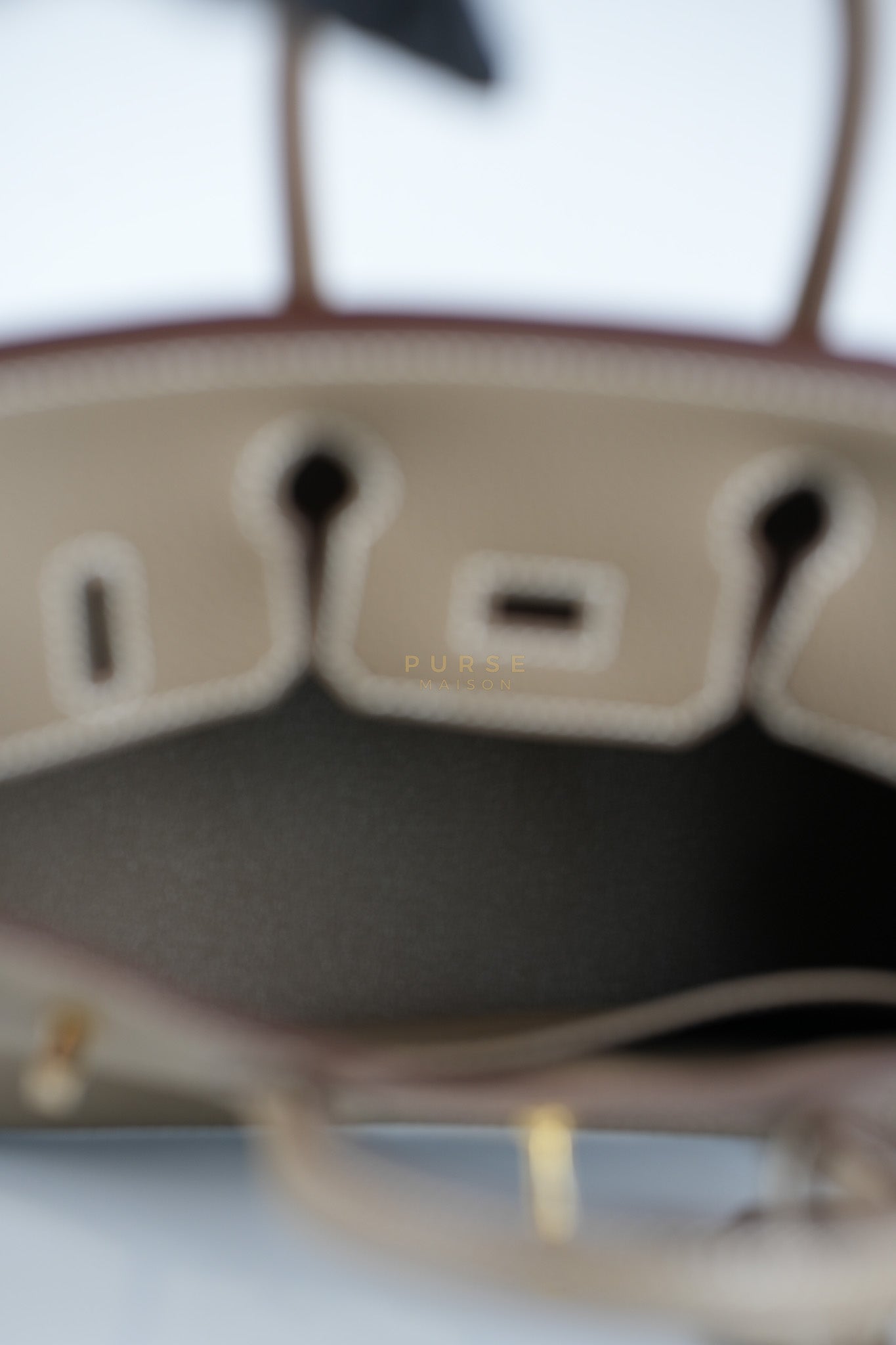 Birkin 25 Retourne in Etoupe Togo Leather and Gold Hardware Stamp W (2024) | Purse Maison Luxury Bags Shop