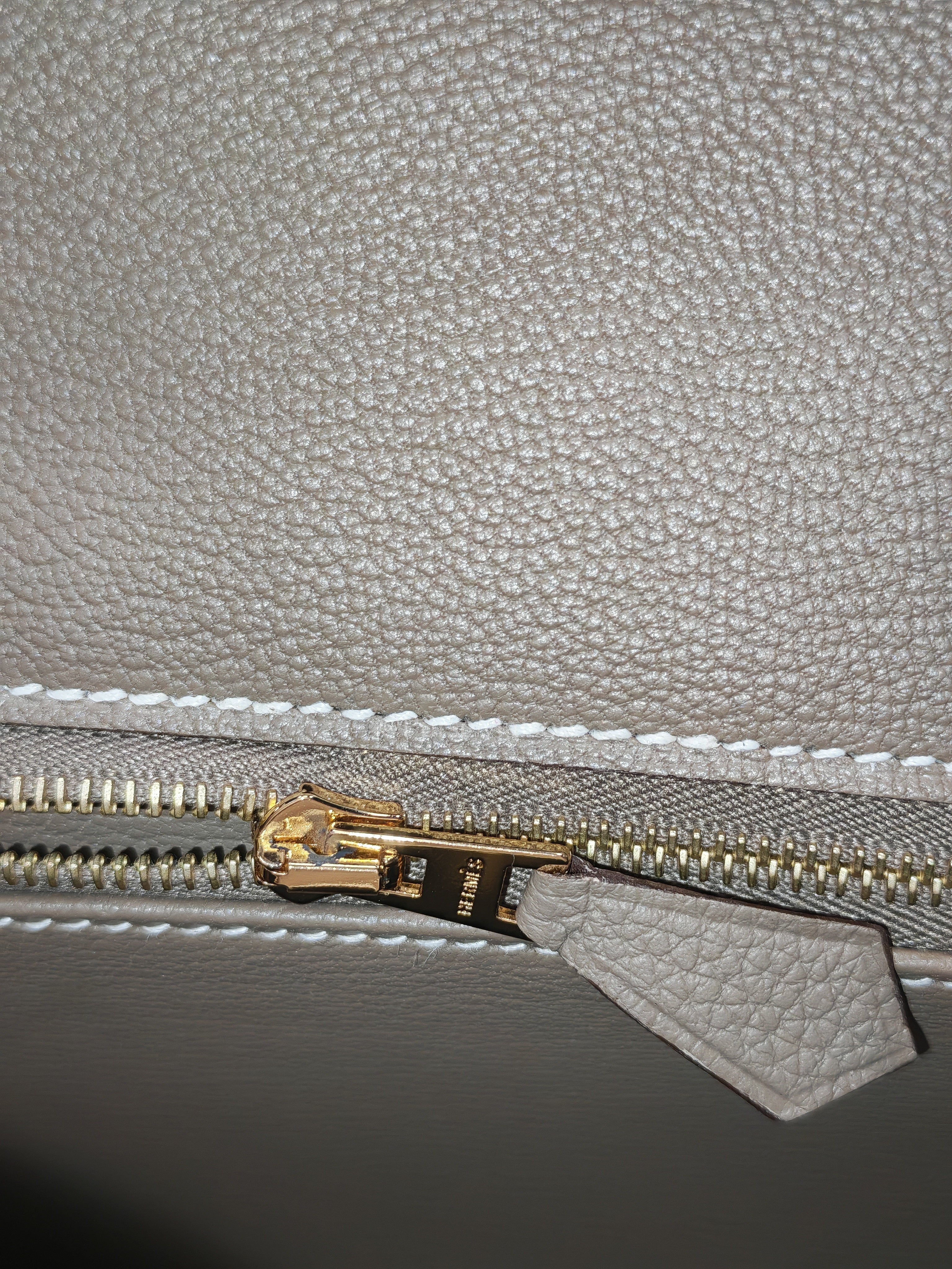 Birkin 25 Retourne in Etoupe Togo Leather and Gold Hardware Stamp W (2024) | Purse Maison Luxury Bags Shop
