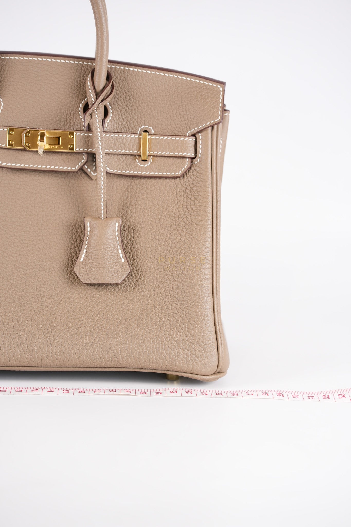 Birkin 25 Retourne in Etoupe Togo Leather and Gold Hardware Stamp W (2024) | Purse Maison Luxury Bags Shop