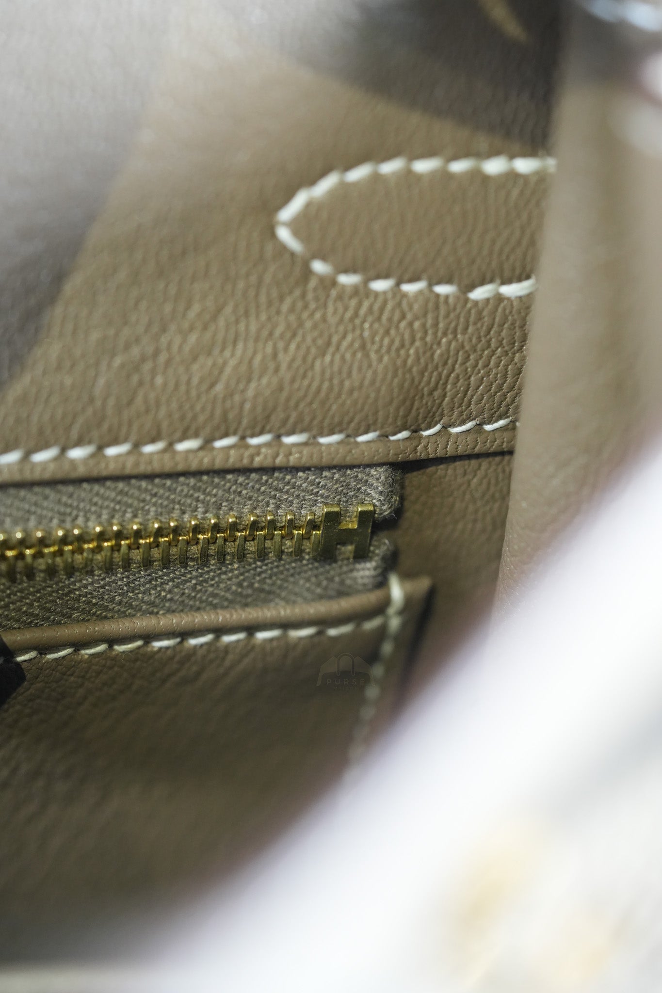 Birkin 25 Retourne in Etoupe Togo Leather and Gold Hardware Stamp W (2024) | Purse Maison Luxury Bags Shop