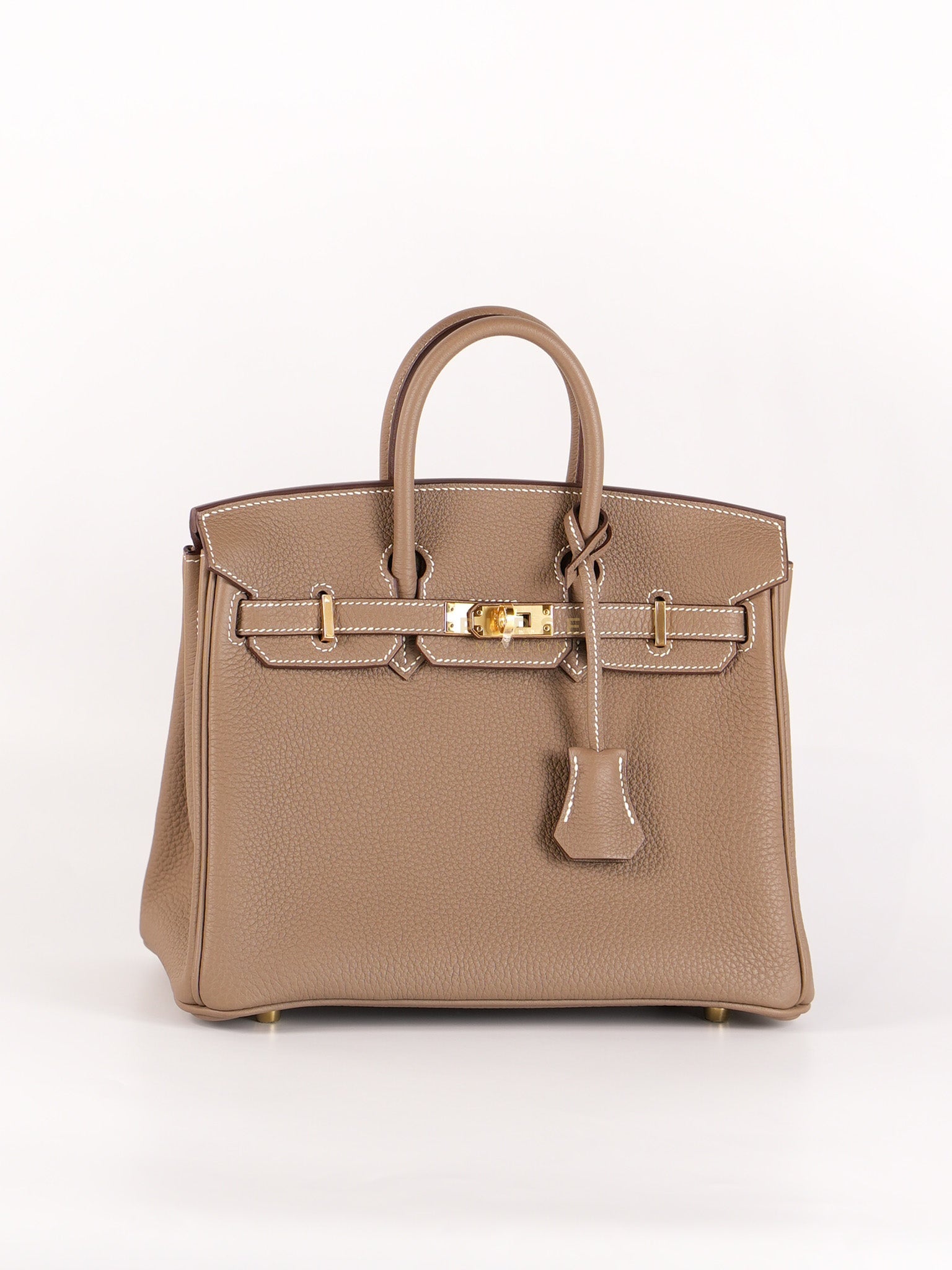 Birkin 25 Retourne in Etoupe Togo Leather and Gold Hardware Stamp W (2024) | Purse Maison Luxury Bags Shop