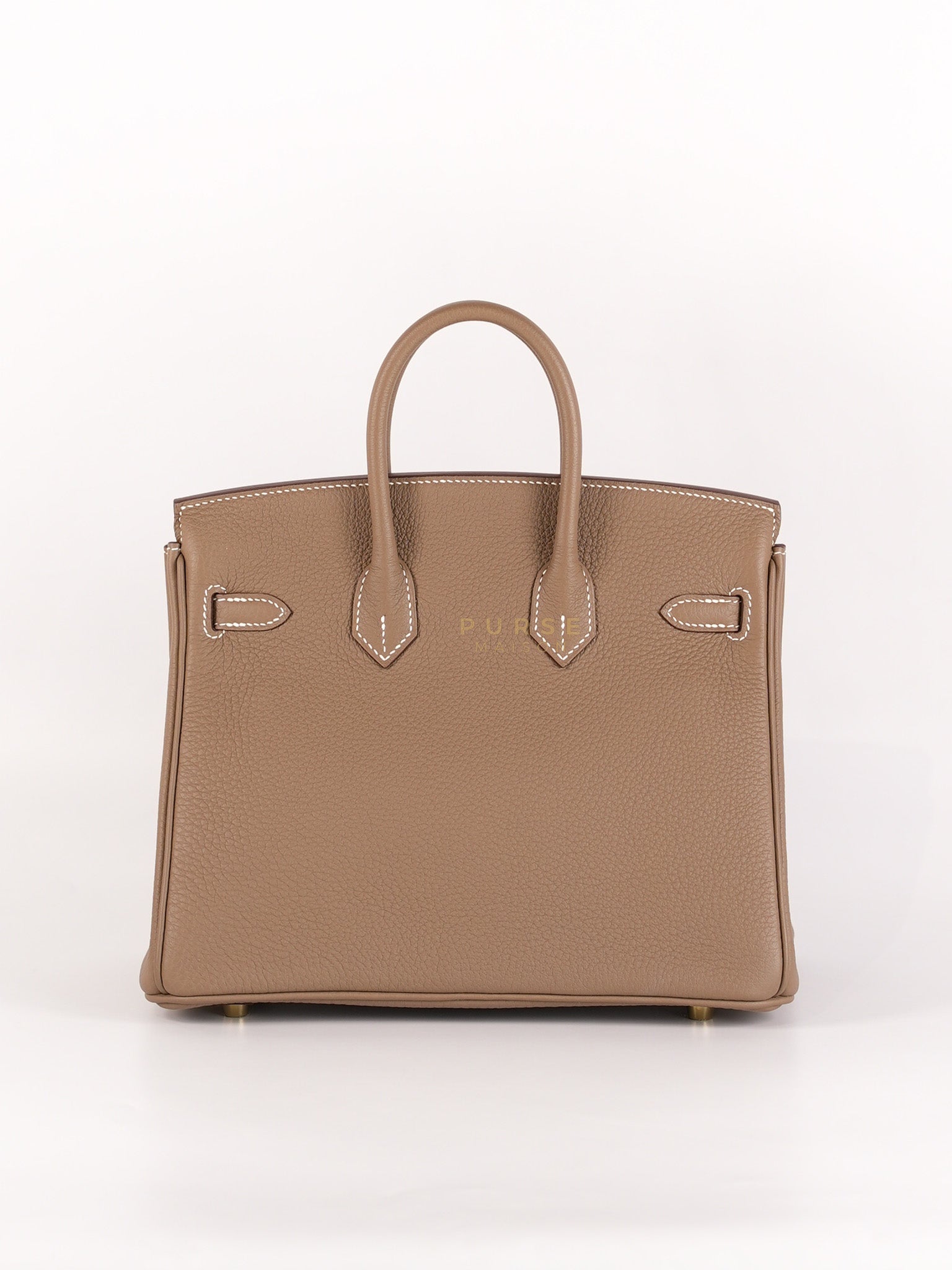 Birkin 25 Retourne in Etoupe Togo Leather and Gold Hardware Stamp W (2024) | Purse Maison Luxury Bags Shop