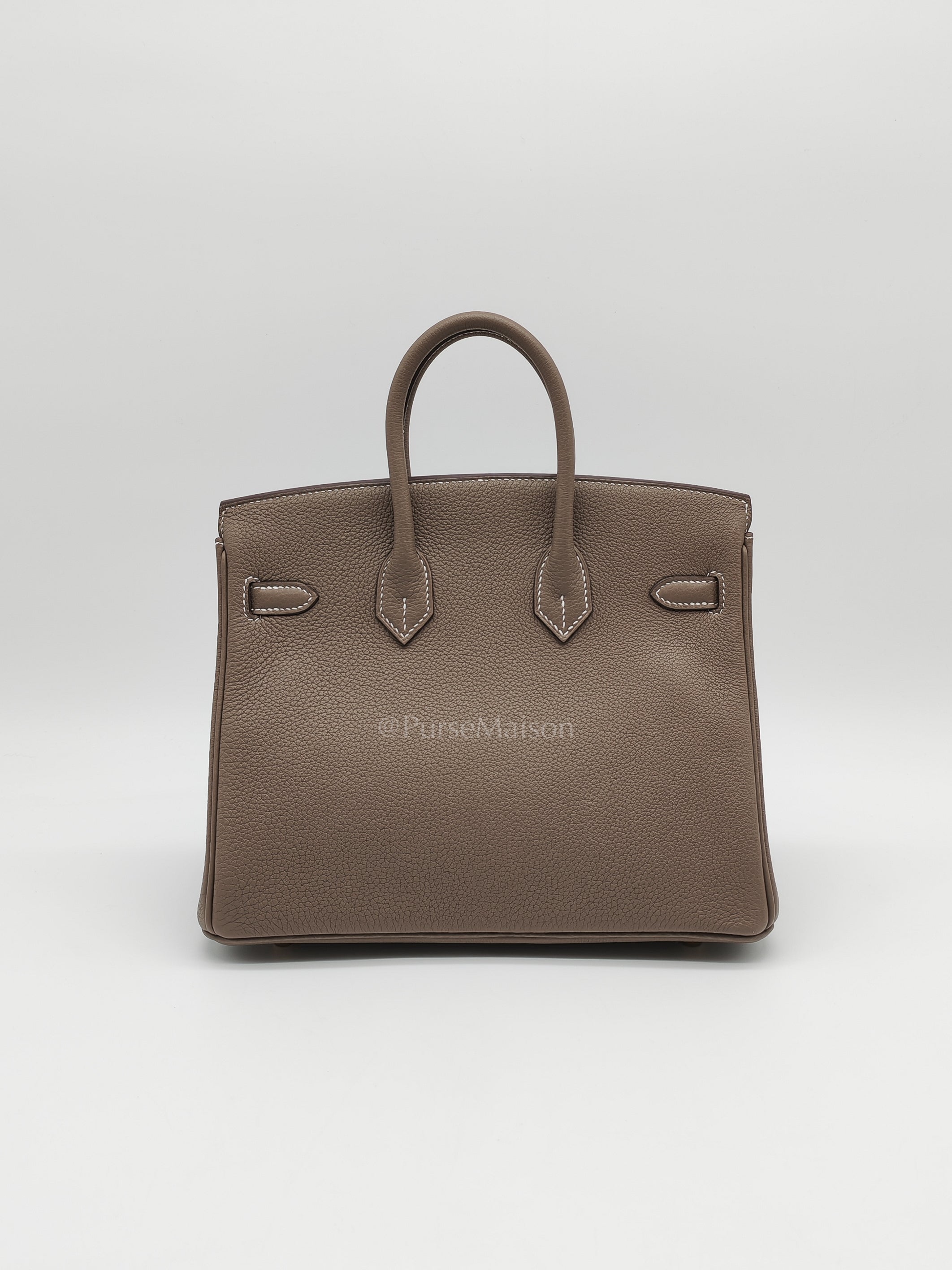 Birkin 25 Retourne in Etoupe Togo Leather and Gold Hardware Stamp W (2024) | Purse Maison Luxury Bags Shop