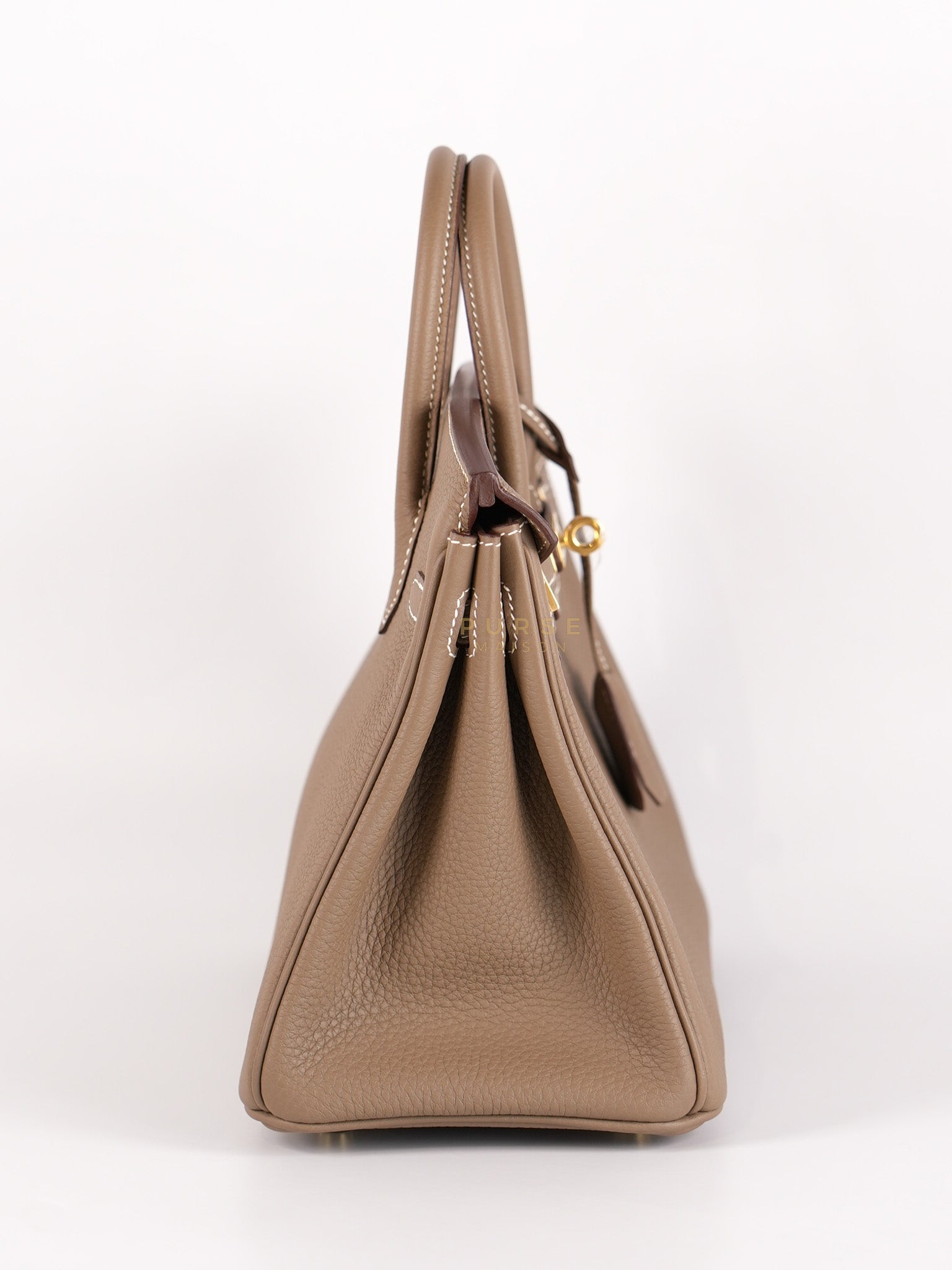 Birkin 25 Retourne in Etoupe Togo Leather and Gold Hardware Stamp W (2024) | Purse Maison Luxury Bags Shop