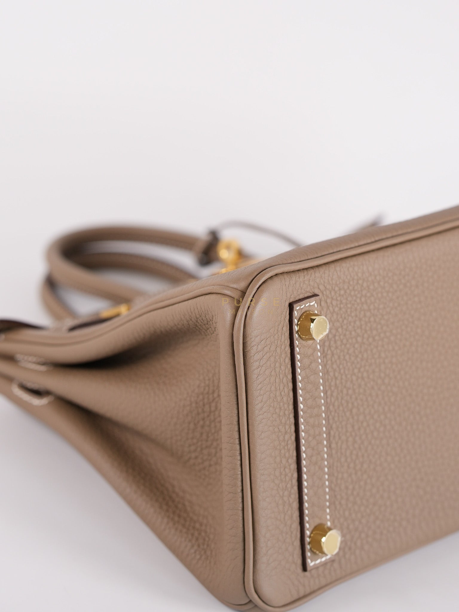 Birkin 25 Retourne in Etoupe Togo Leather and Gold Hardware Stamp W (2024) | Purse Maison Luxury Bags Shop