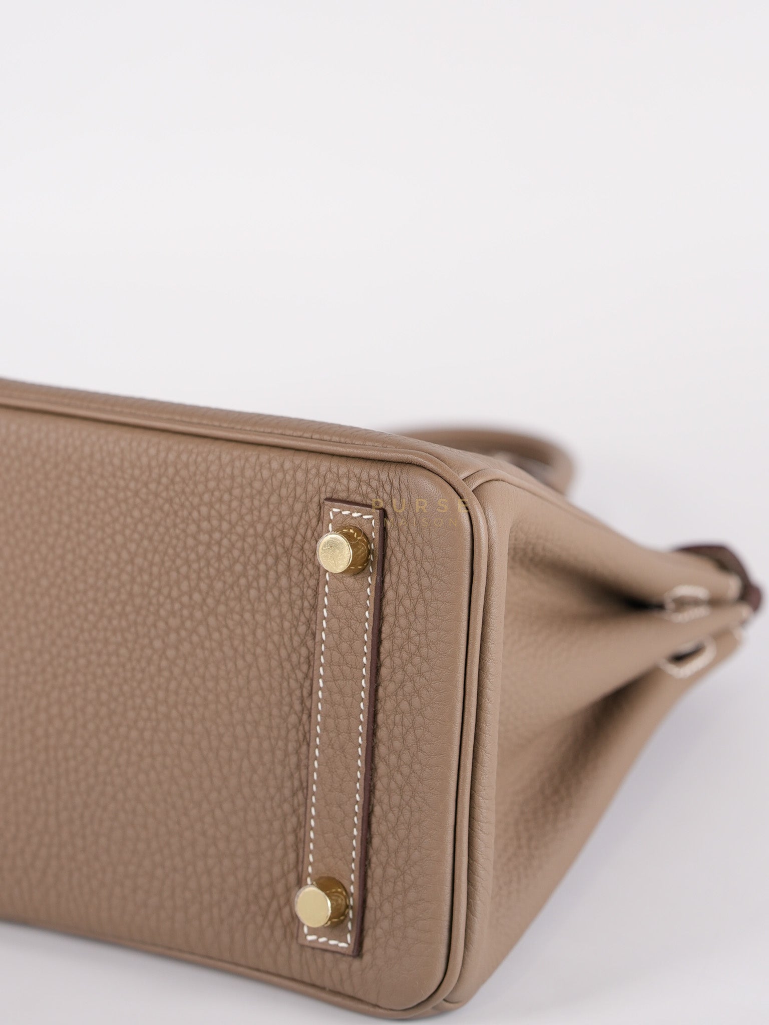 Birkin 25 Retourne in Etoupe Togo Leather and Gold Hardware Stamp W (2024) | Purse Maison Luxury Bags Shop