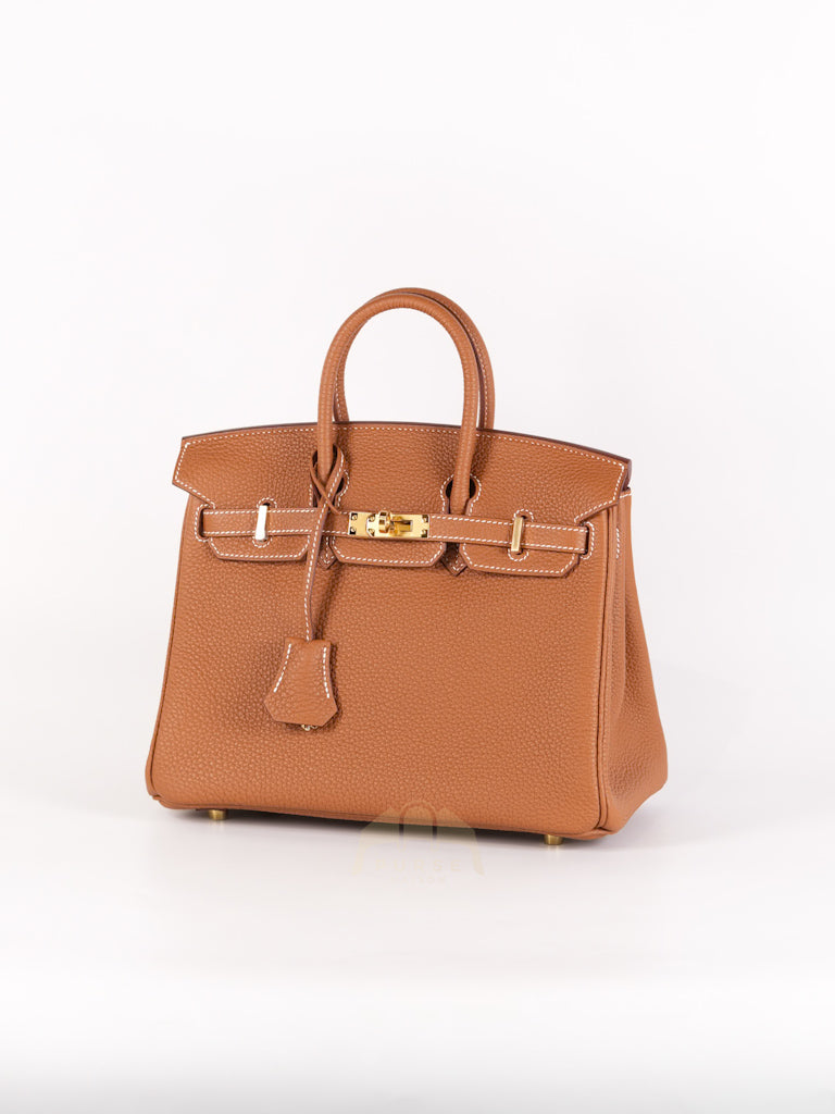 Birkin 25 Retourne in Gold Togo Leather & Gold Hardware Stamp K(2025) | Purse Maison Luxury Bags Shop
