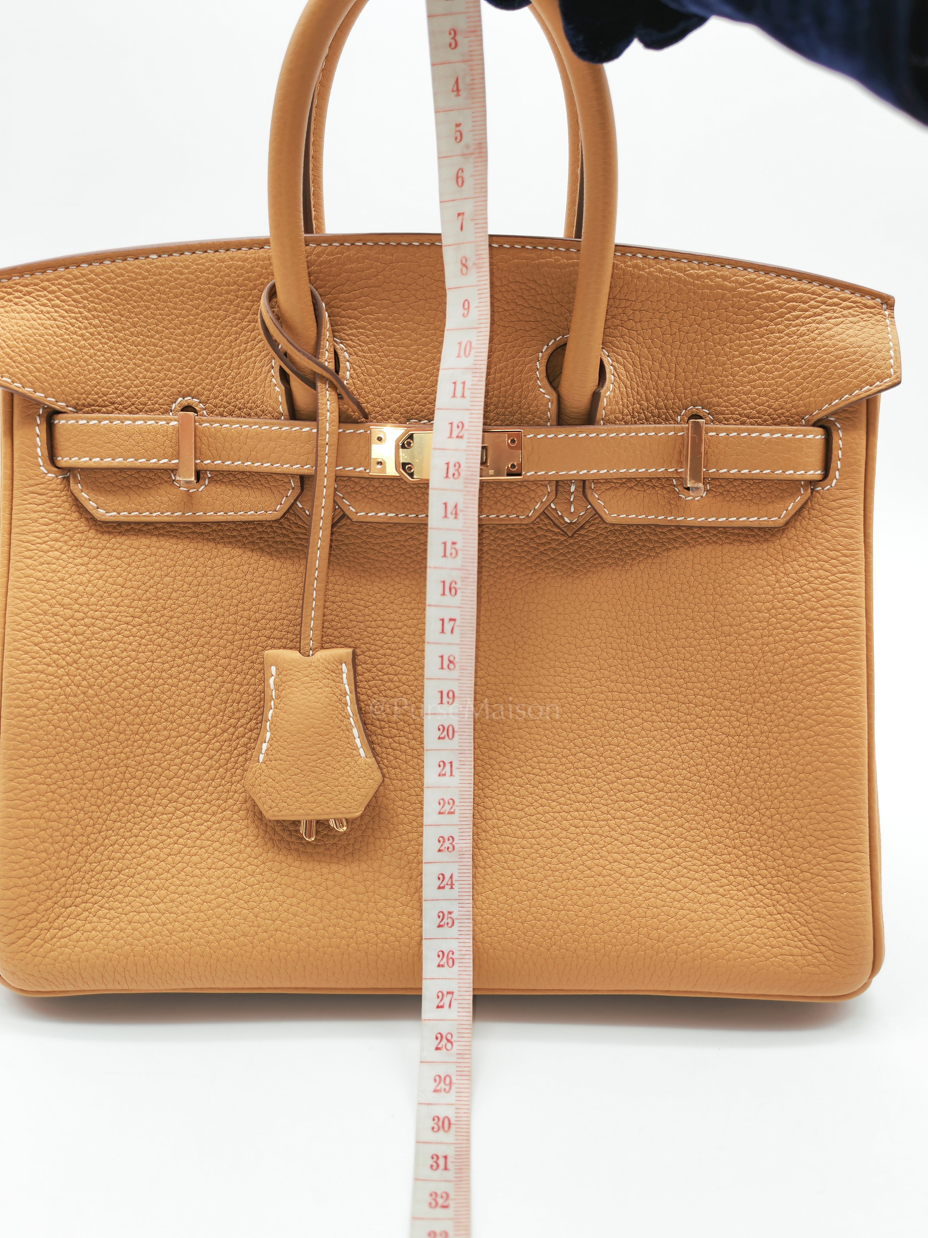 Birkin 25 Retourne in Sesame Togo Leather and Gold Hardware Stamp K (2025) | Purse Maison Luxury Bags Shop