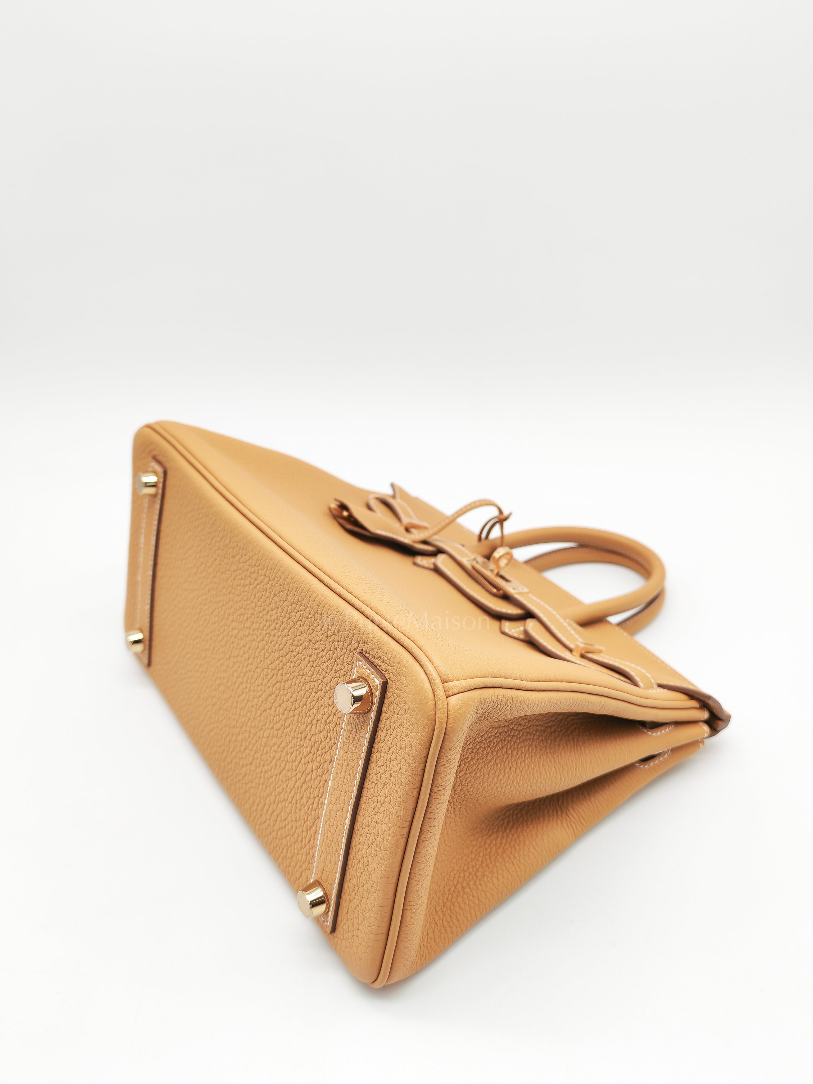 Birkin 25 Retourne in Sesame Togo Leather and Gold Hardware Stamp K (2025) | Purse Maison Luxury Bags Shop