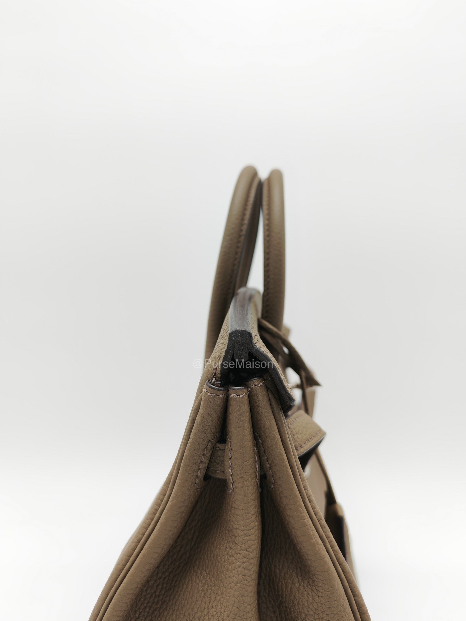 Birkin 25 Retourne in Toundra Togo Leather Palladium Hardware Stamp B(2023) | Purse Maison Luxury Bags Shop