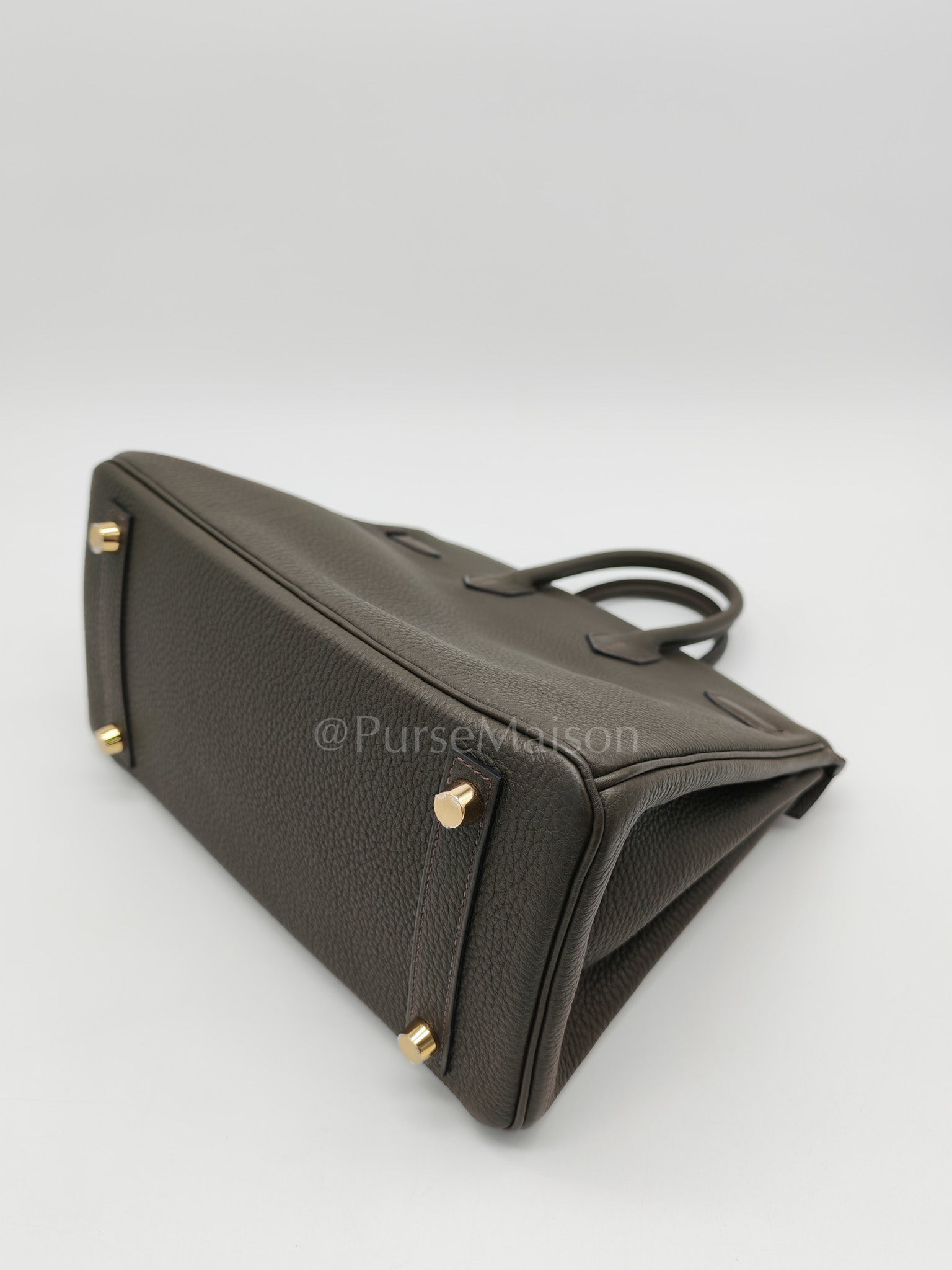 Birkin 25 Retourne in Vert de Gris Togo Leather & Gold Hardware Stamp Y (2020) | Purse Maison Luxury Bags Shop