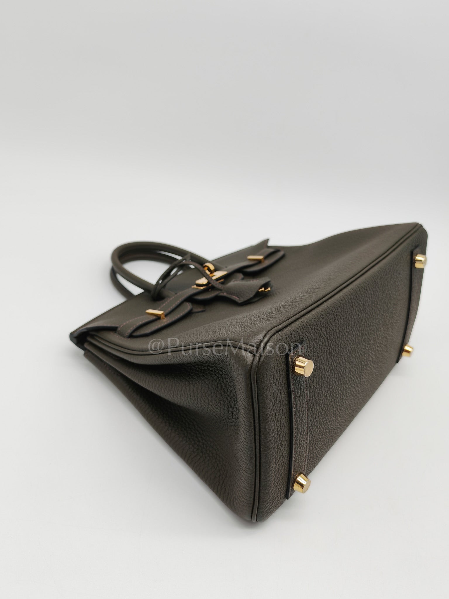 Birkin 25 Retourne in Vert de Gris Togo Leather & Gold Hardware Stamp Y (2020) | Purse Maison Luxury Bags Shop