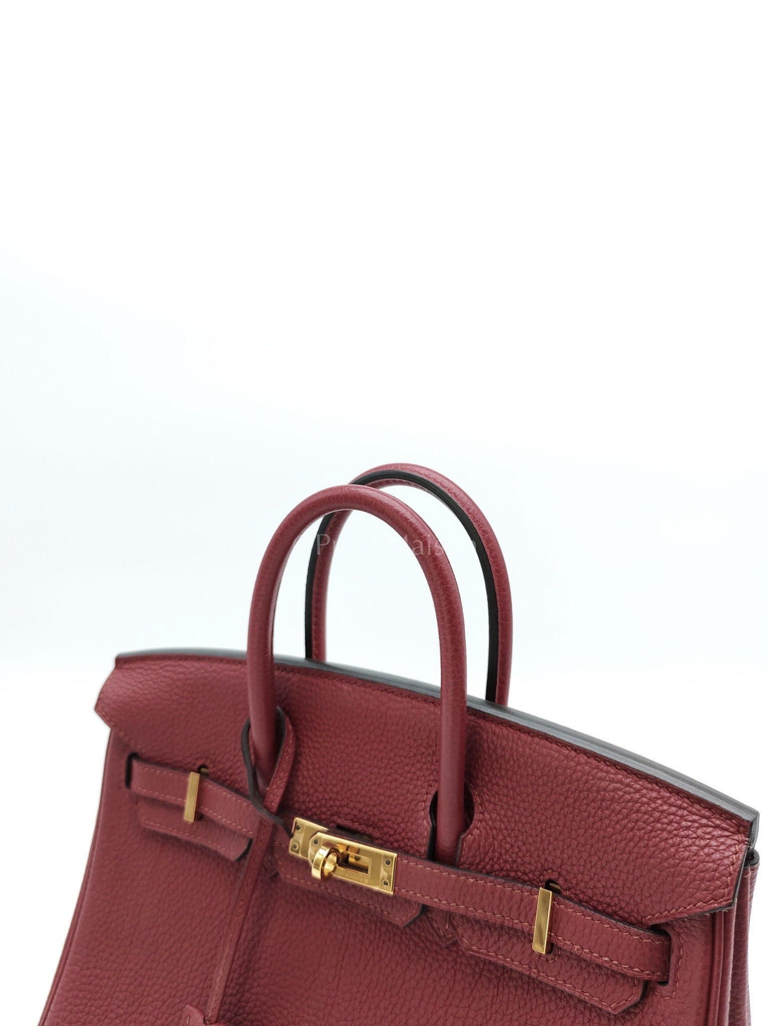 Birkin 25 Retourne Rouge Grenat in Togo Leather and Gold Hardware Stamp X (2016) | Purse Maison Luxury Bags Shop