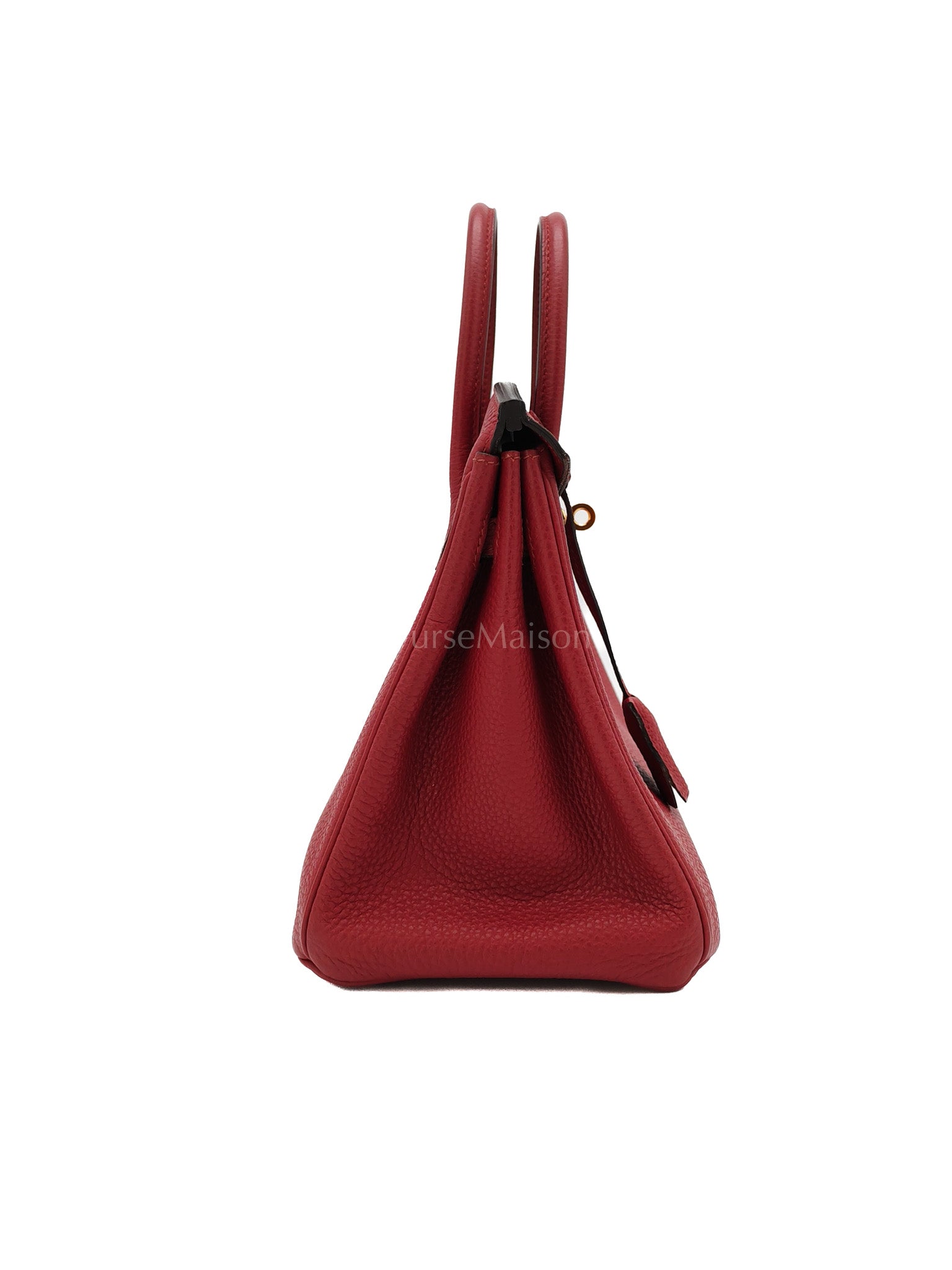 Birkin 25 Retourne Rouge Grenat in Togo Leather and Gold Hardware Stamp X (2016) | Purse Maison Luxury Bags Shop