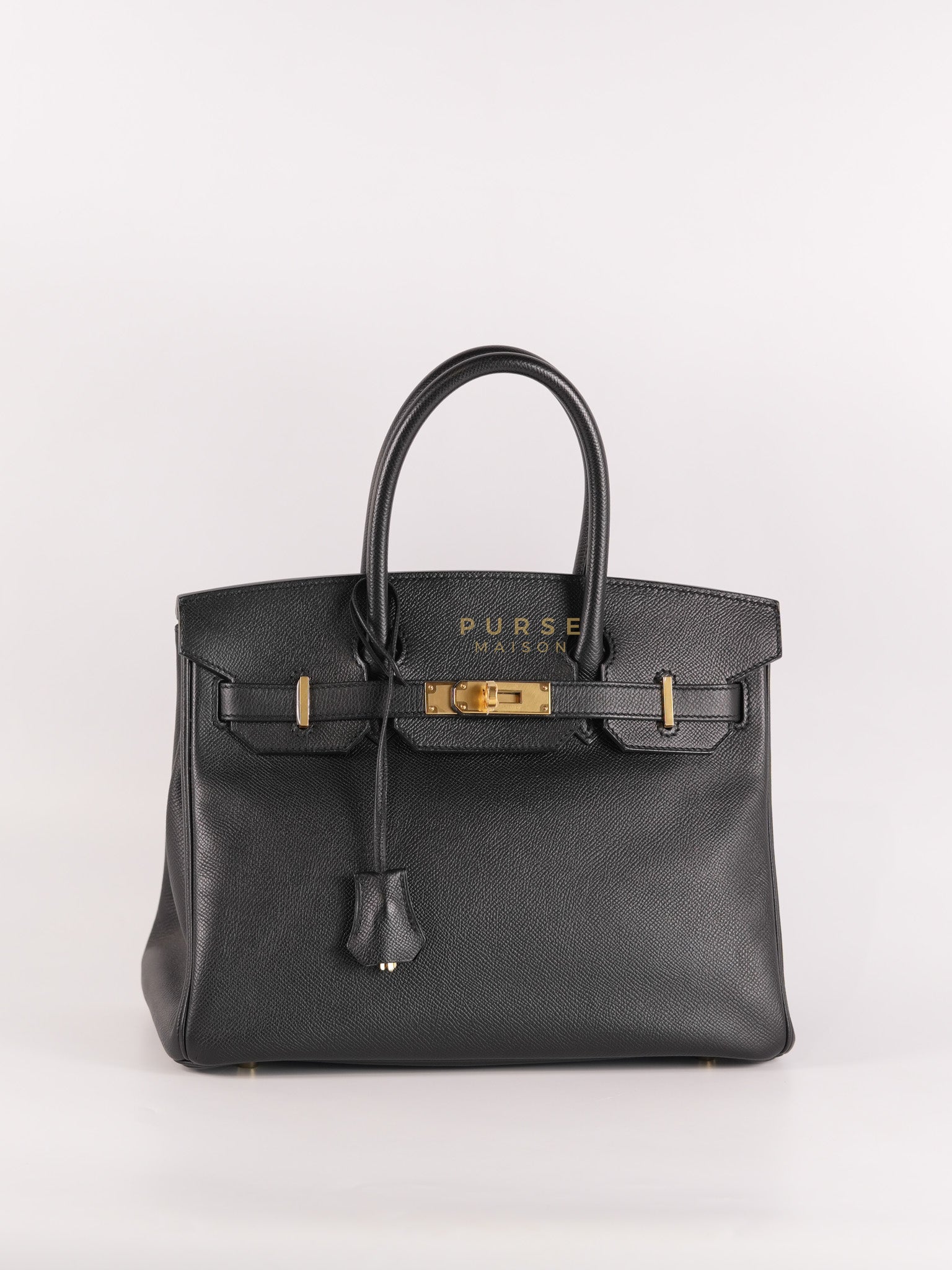 Birkin 30 in Black Epsom Leather and Gold Hardware Stamp A (2017) | Purse Maison Luxury Bags Shop