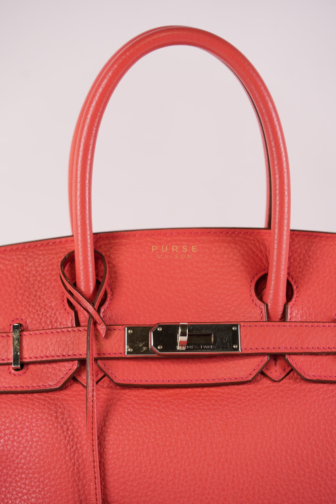 Birkin 30 in Bougainvillier Clemence Leather Palladium Hardware Stamp N Square (2010) | Purse Maison Luxury Bags Shop