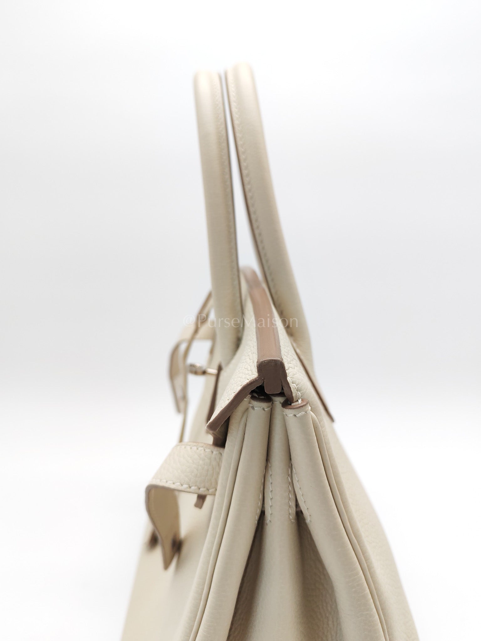 Birkin 30 in Craie Togo Leather Palladium Hardware Stamp C(2018) w/ Free Twilly | Purse Maison Luxury Bags Shop